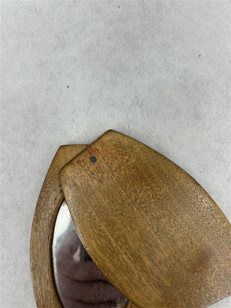 antique mirror folding travel Civil War wood case 5 x 3 x 3/8 original mid 1800