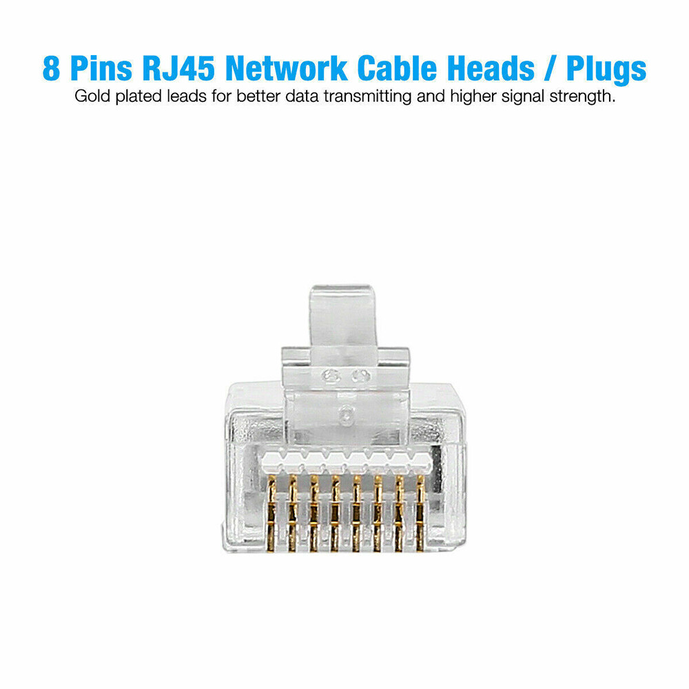 100pcs RJ45 Pass Through Modular Plug Network Cable Connector End 8P8C CAT6 CAT5