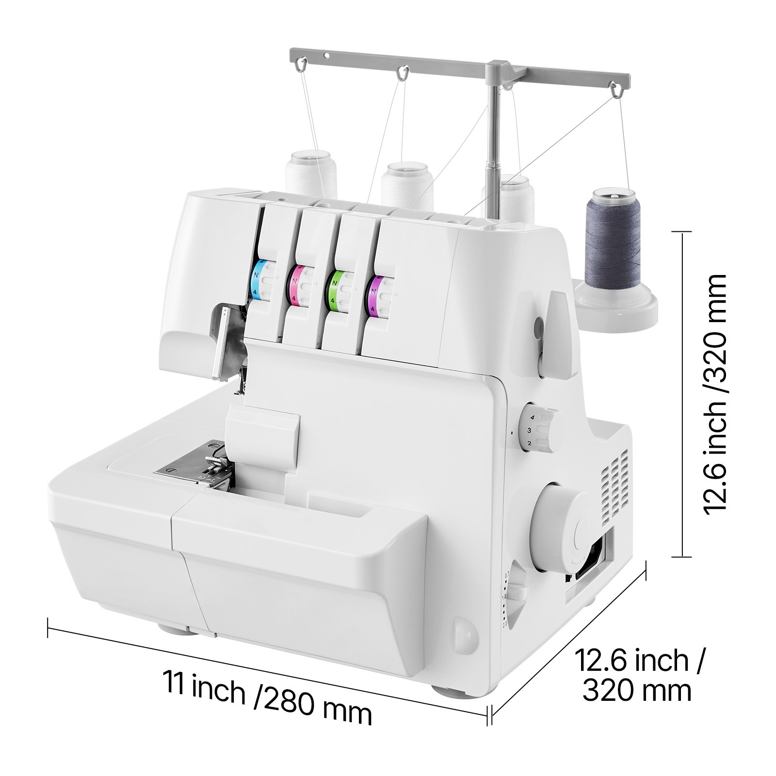 Uimoso Serger Overlock Sewing Machine with 2-3-4 Thread Options, 1250 SPM
