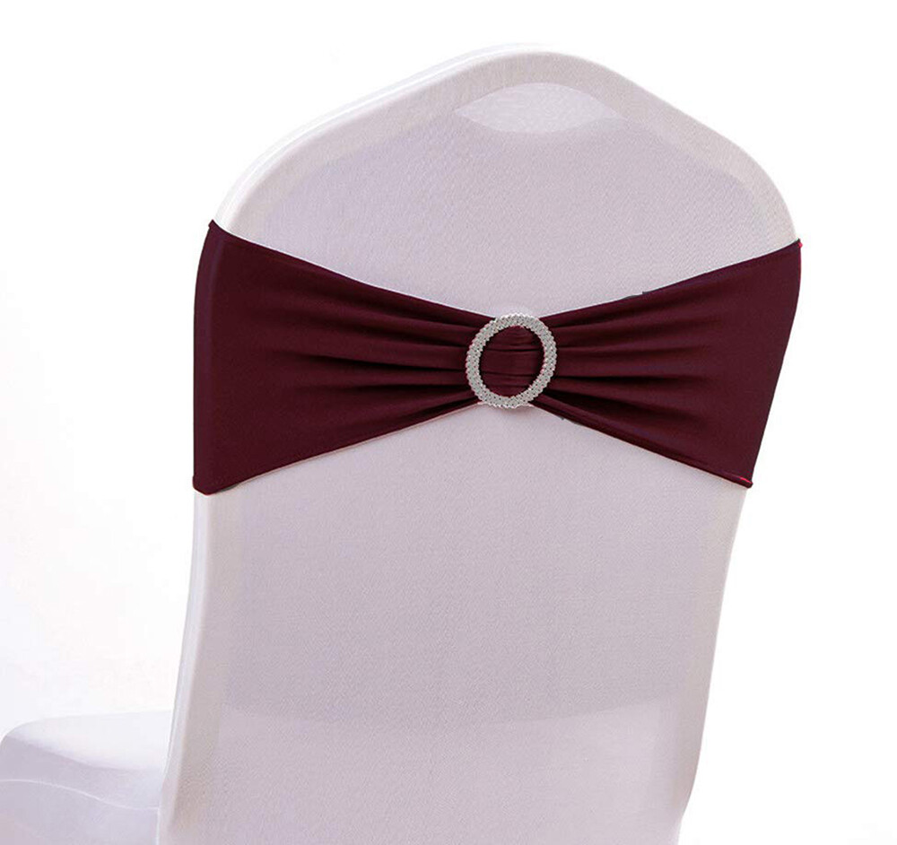 25/50/100/150/200 Spandex Chair Sashes Bow Stretch Band Wedding Decor -FREE SHIP