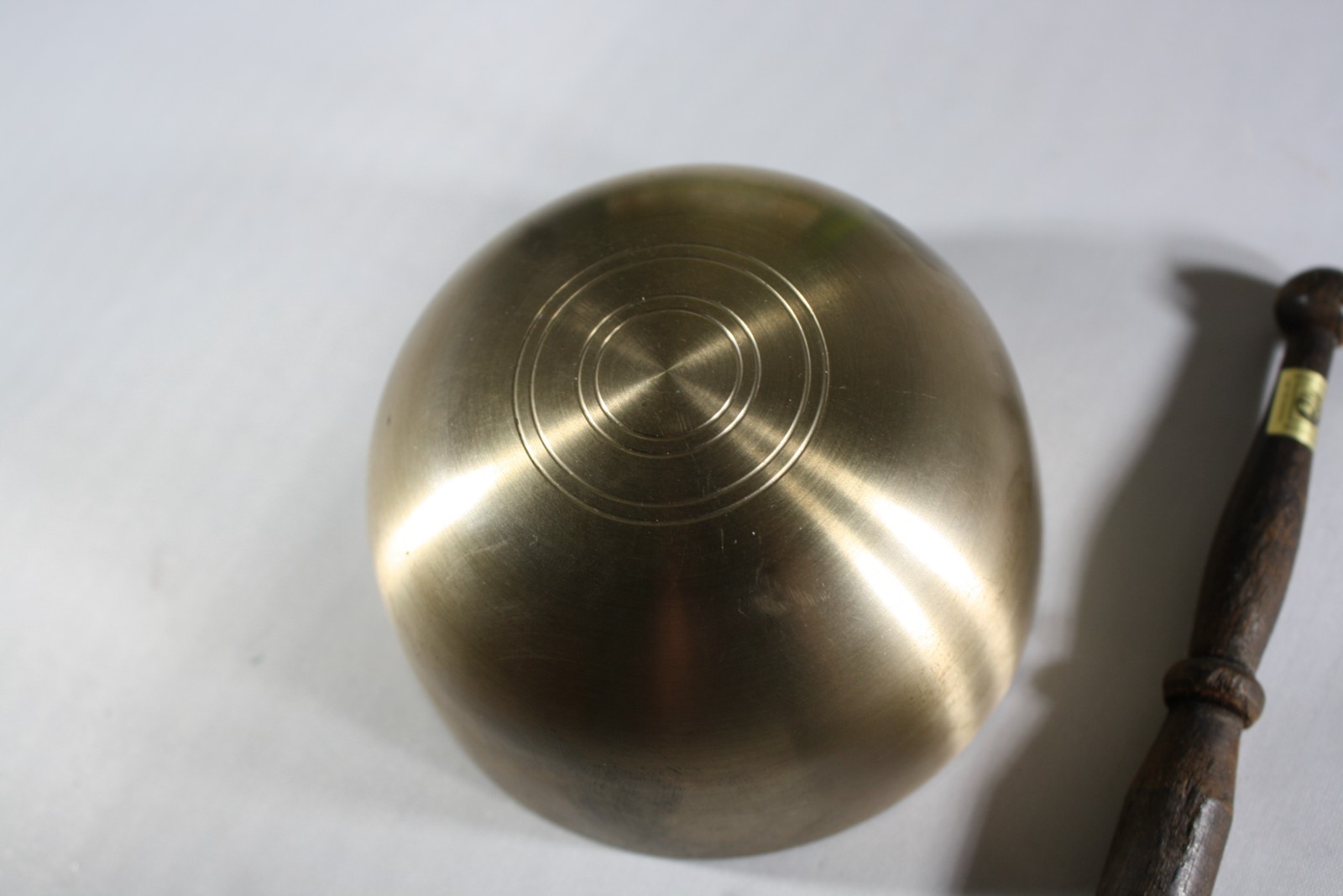 JAPANESE HOUSEHOLD BUDDHIST SINGING BOWL ORIN BRASS 3.5" Width VINTAGE