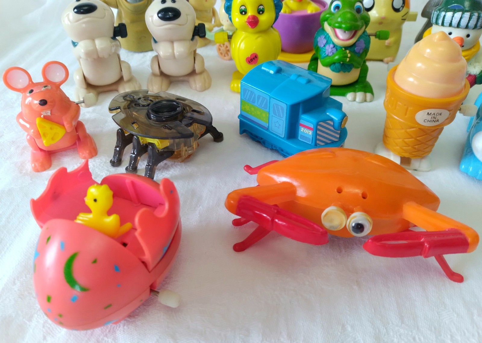 Lot 23 Vintage Wind-Up Toys Tested Work Disney Mickey Mouse Easter Bunny Chicks