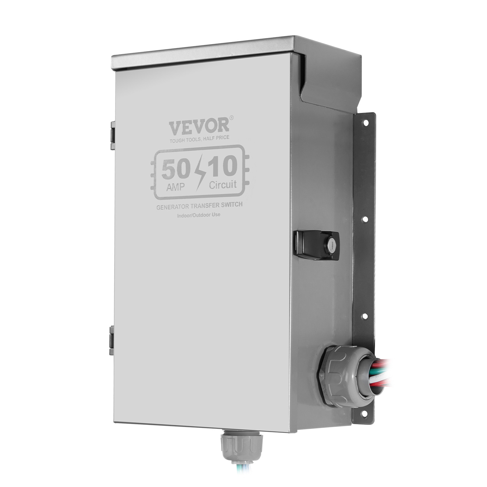 VEVOR Manual Transfer Switch 50A Generator Transfer Switch Kit NEMA 3R 12500W