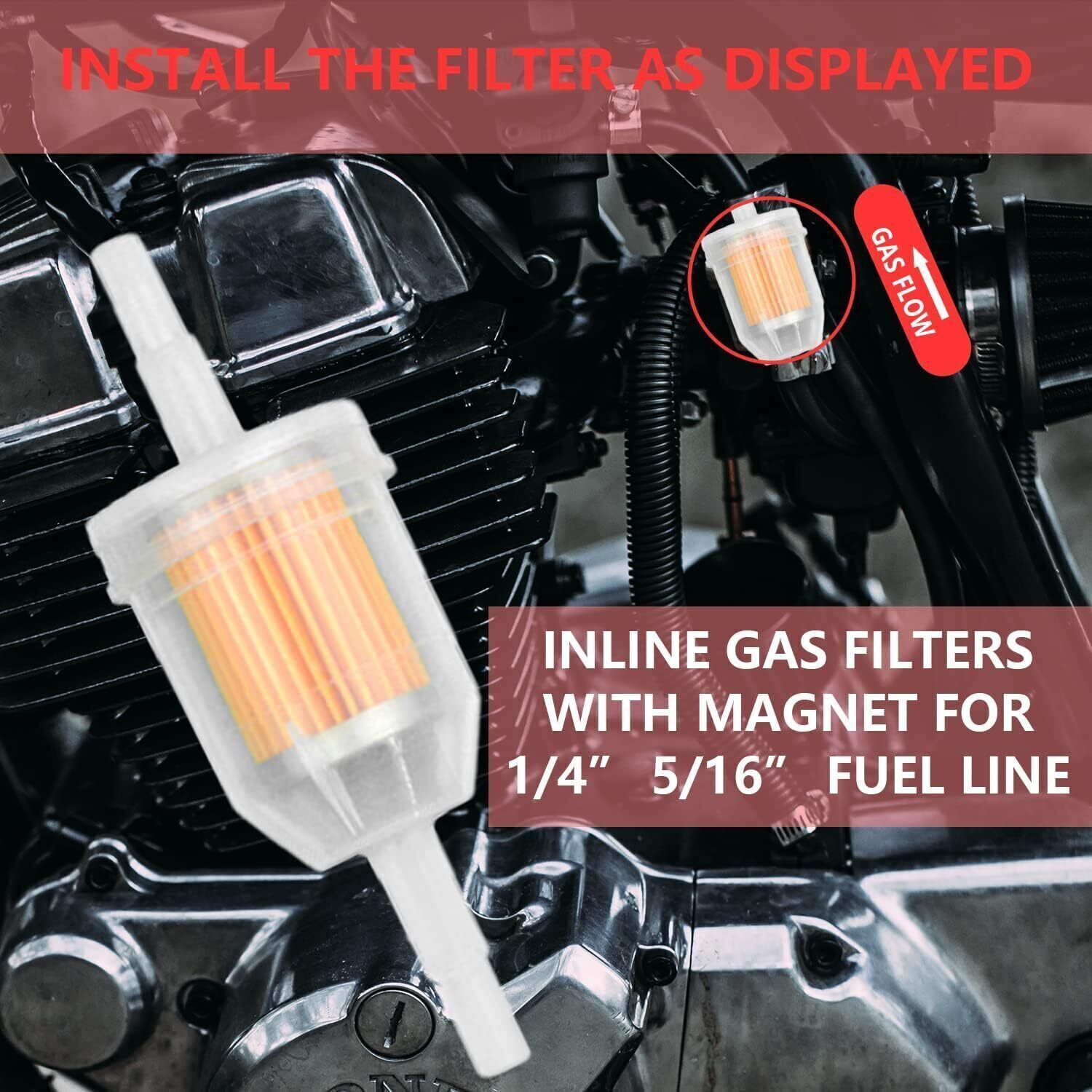 10PCS Motor Inline Gas Oil Fuel Filter Small Engine For 1/4'' 5/16" Line US