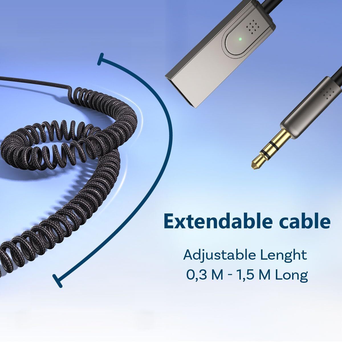 USA Aux to Bluetooth 5.1 Adapter 3.5mm Bluetooth Receiver Microphone for Car Lot