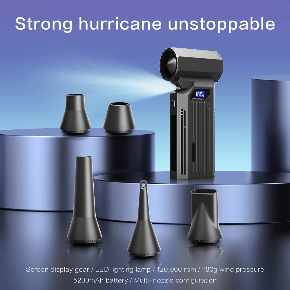 Turbo Jet Blower Air Duster Powerful Air Blower 120000RPM 52M/S Mini Violent Fan