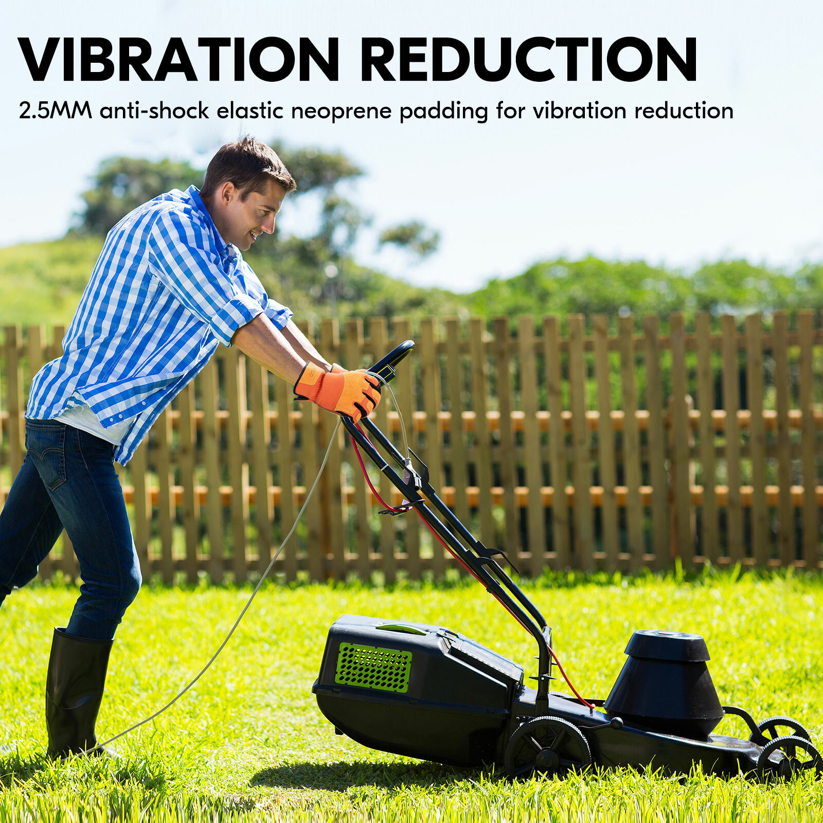 Vgo 1Pair Garden Gloves Men,Safety Work Gloves,Puncture-proof,Thornproof(SL7475)