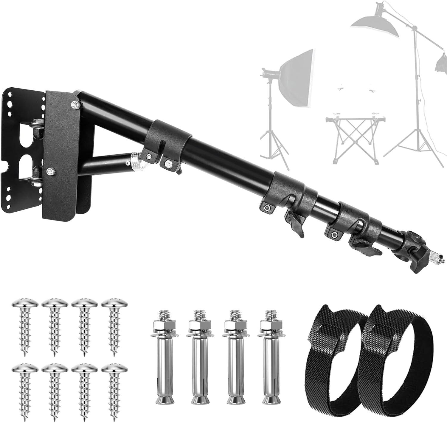 Wall Mounting Triangle Boom Arm for Ring Light, Support 180° Flexible Rotation