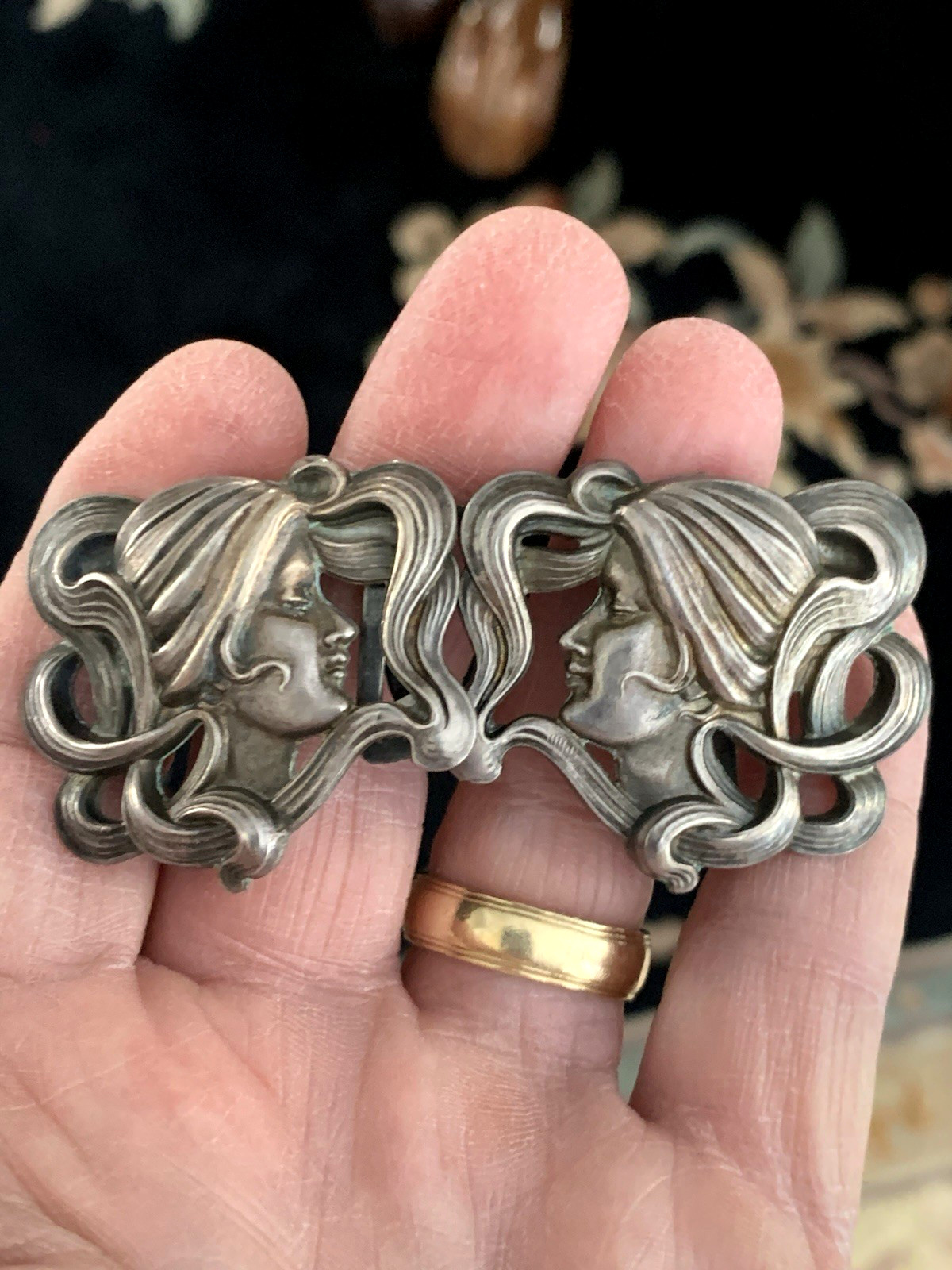 Rare Kerr Art Nouveau Sterling Silver Buckle 1901 Museum