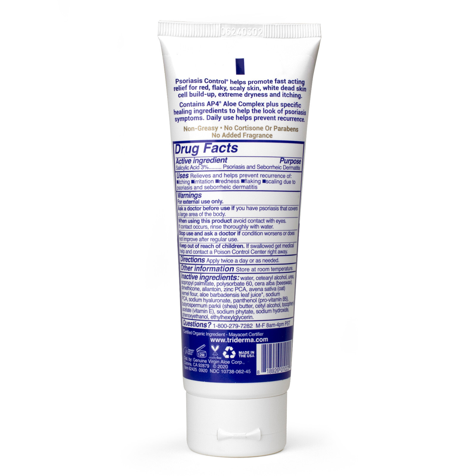 TriDerma Psoriasis Control Face & Body Cream - FSA Eligible, 4.2 oz - 4-Pack