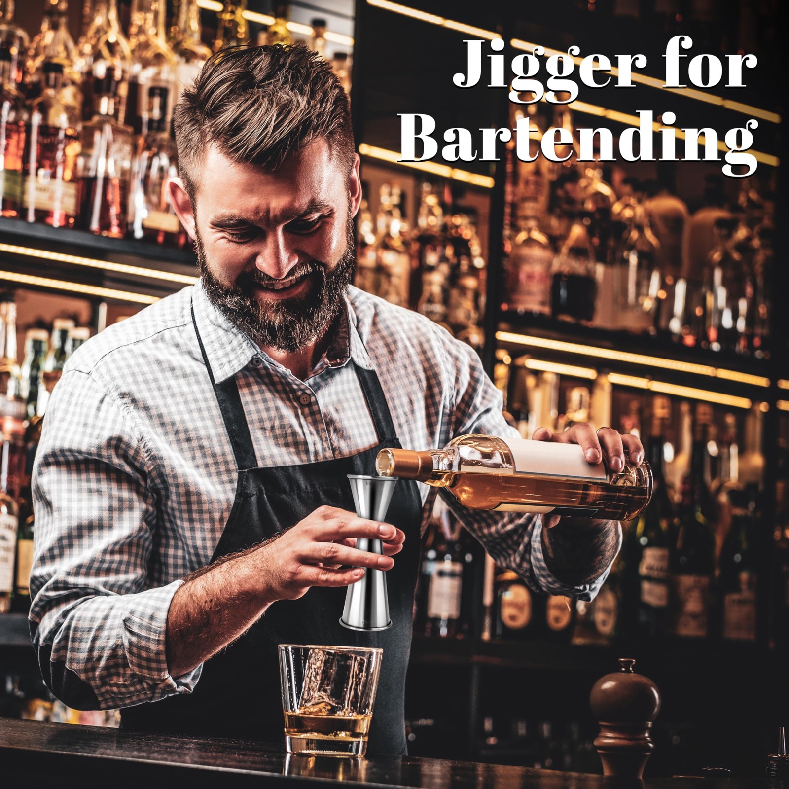 Bartending Jigger set 2 Pcs Stainless Steel Liquid Measure tool