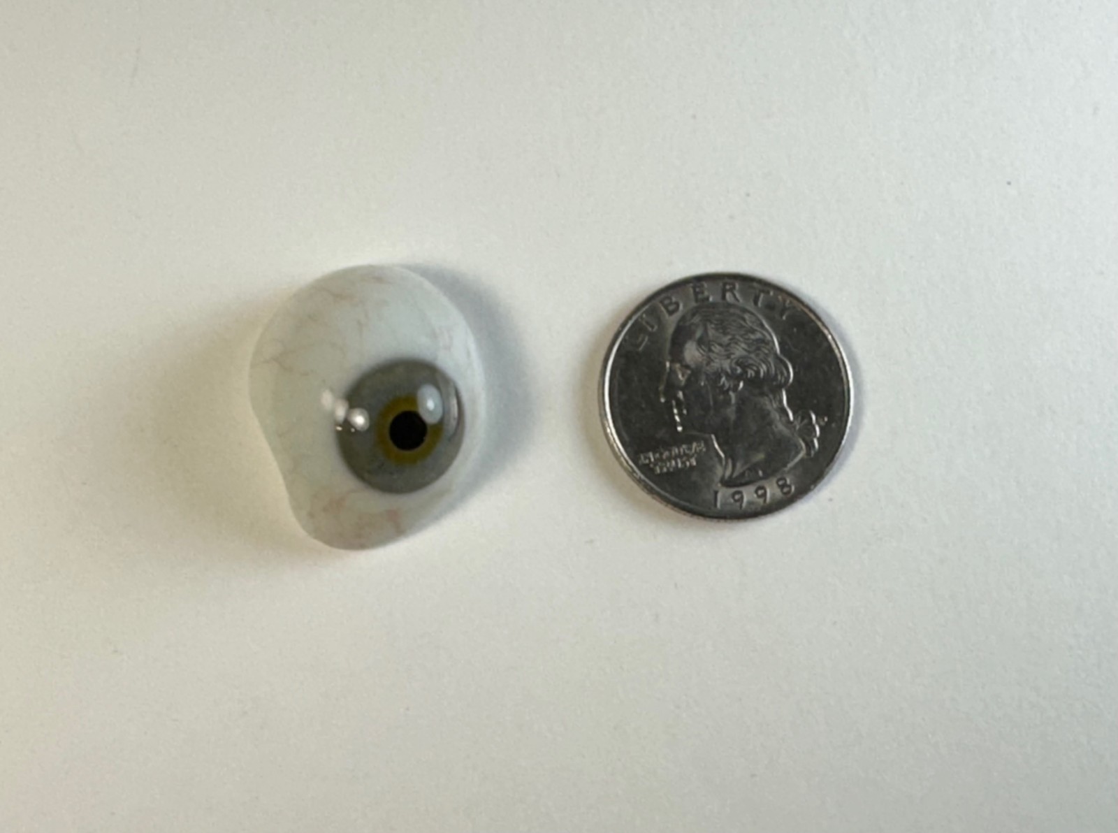 Antique German hand-blown human prosthetic glass eye. Grey eye.