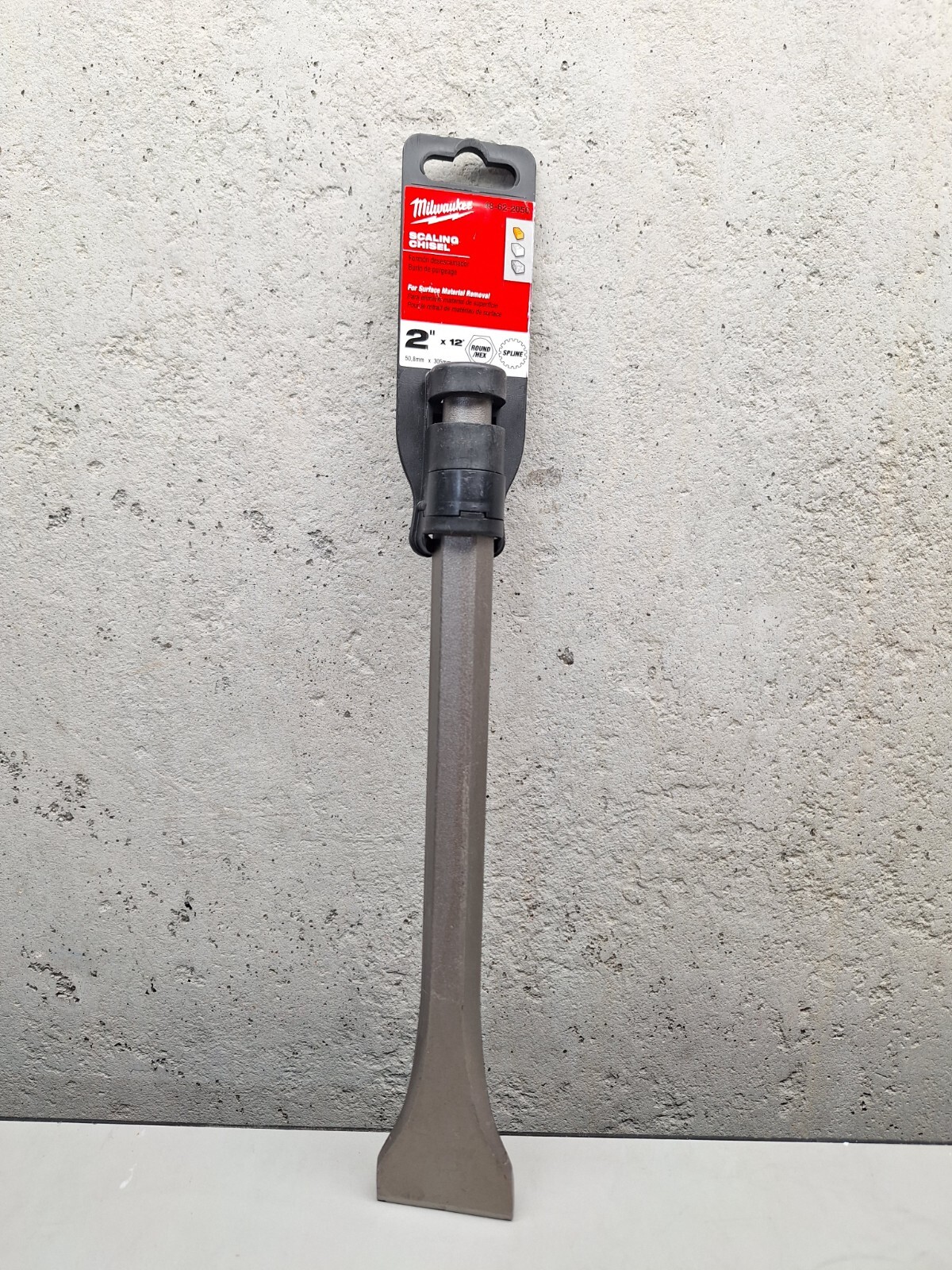 Milwaukee 48-62-2050 2" x 12" Demo Scaling Chisel - ROUND/HEX SPLINE Shank