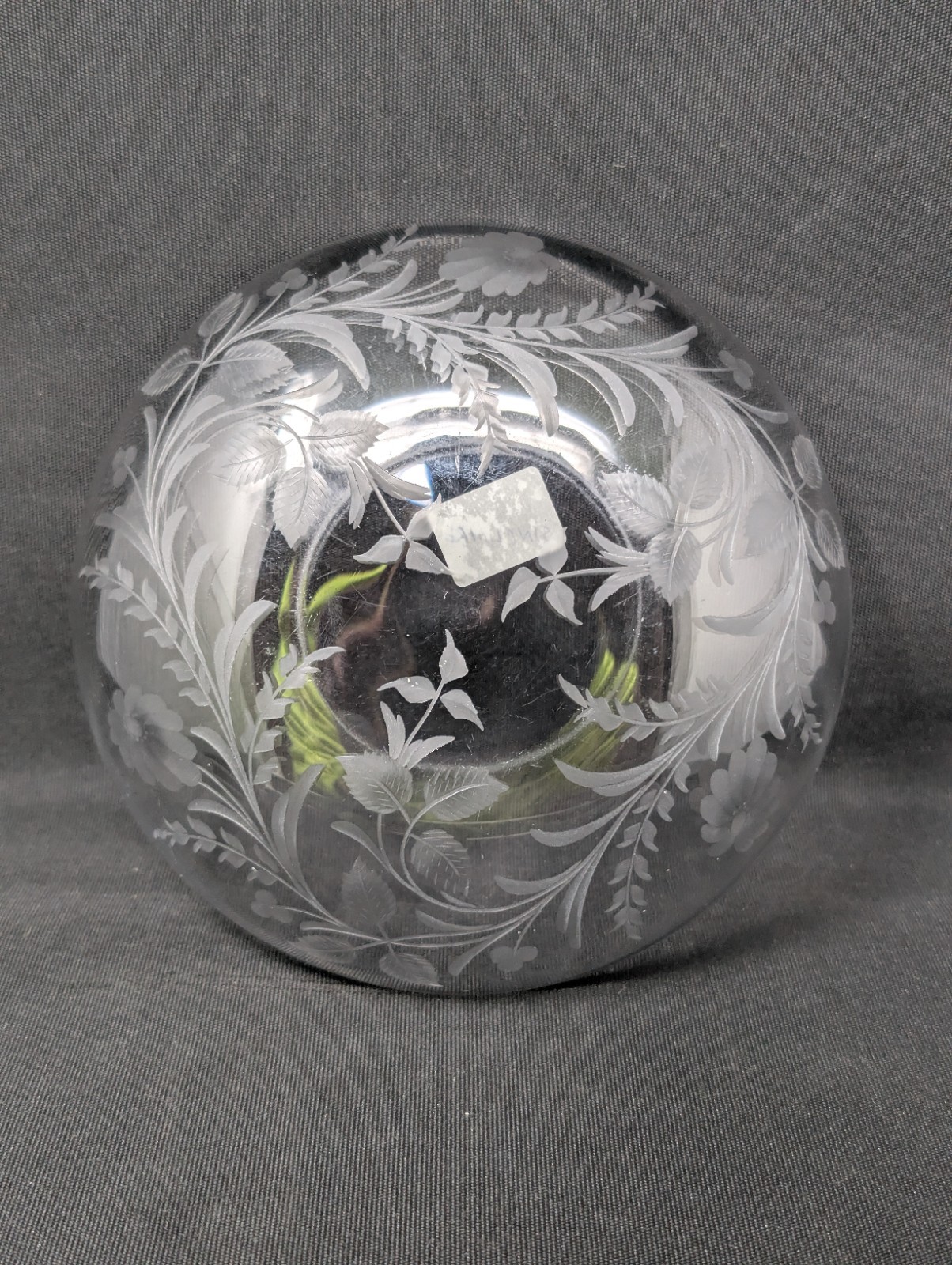 Sinclaire Intaglio Etched 6" Shallow Bowl Dish ANTIQUE American Brilliant