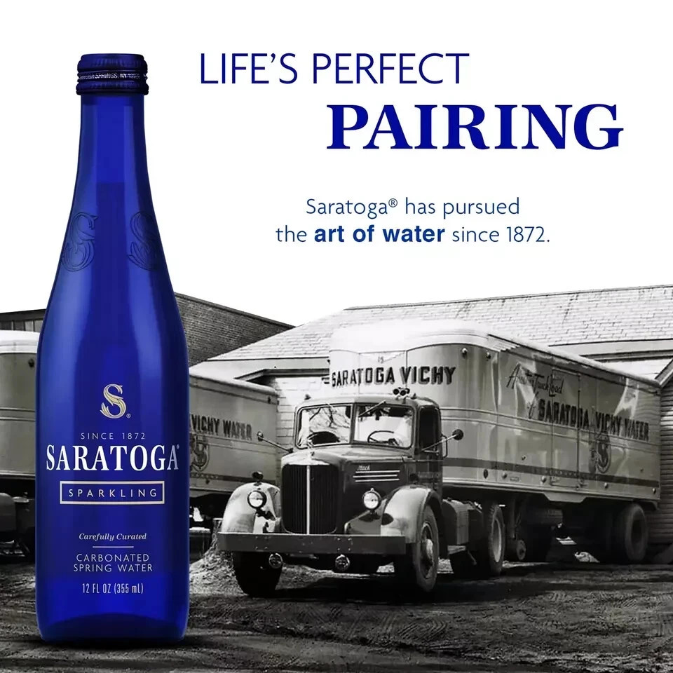 Saratoga Sparkling Water Bottles, 12-Pack – Carbonated 28 Fl Oz (Pack of 12)