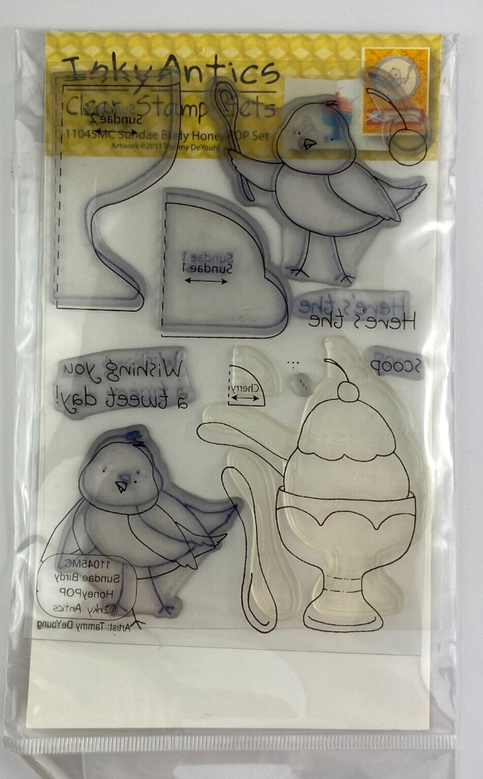 Inky Antics Stamp Set - SUNDAE BIRDY HoneyPOP SET - 11045MC - Clear