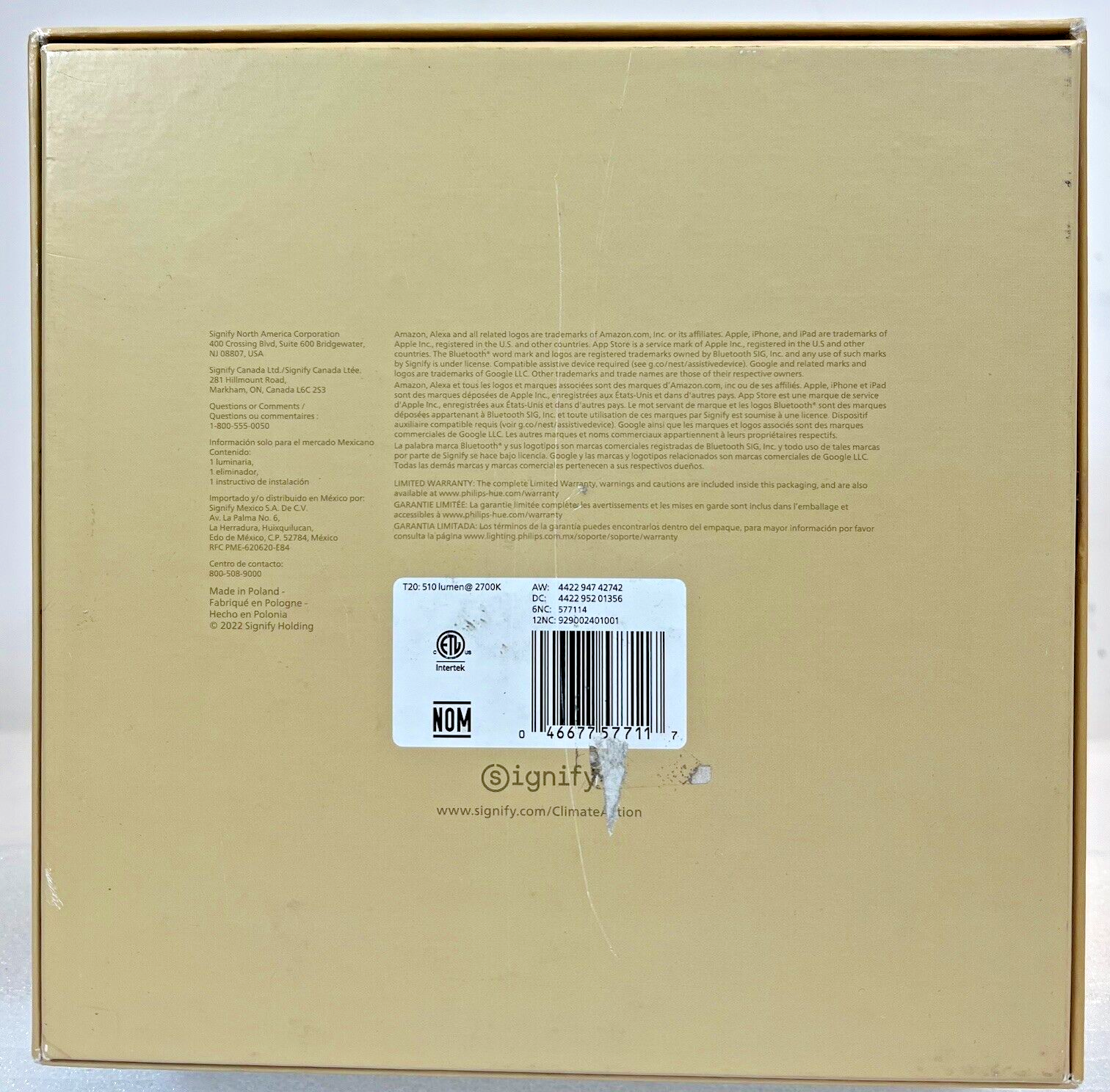 Philips Hue White and Color Smart Lamp, Limited Edition Gold -SCUFFED-FREE S/H