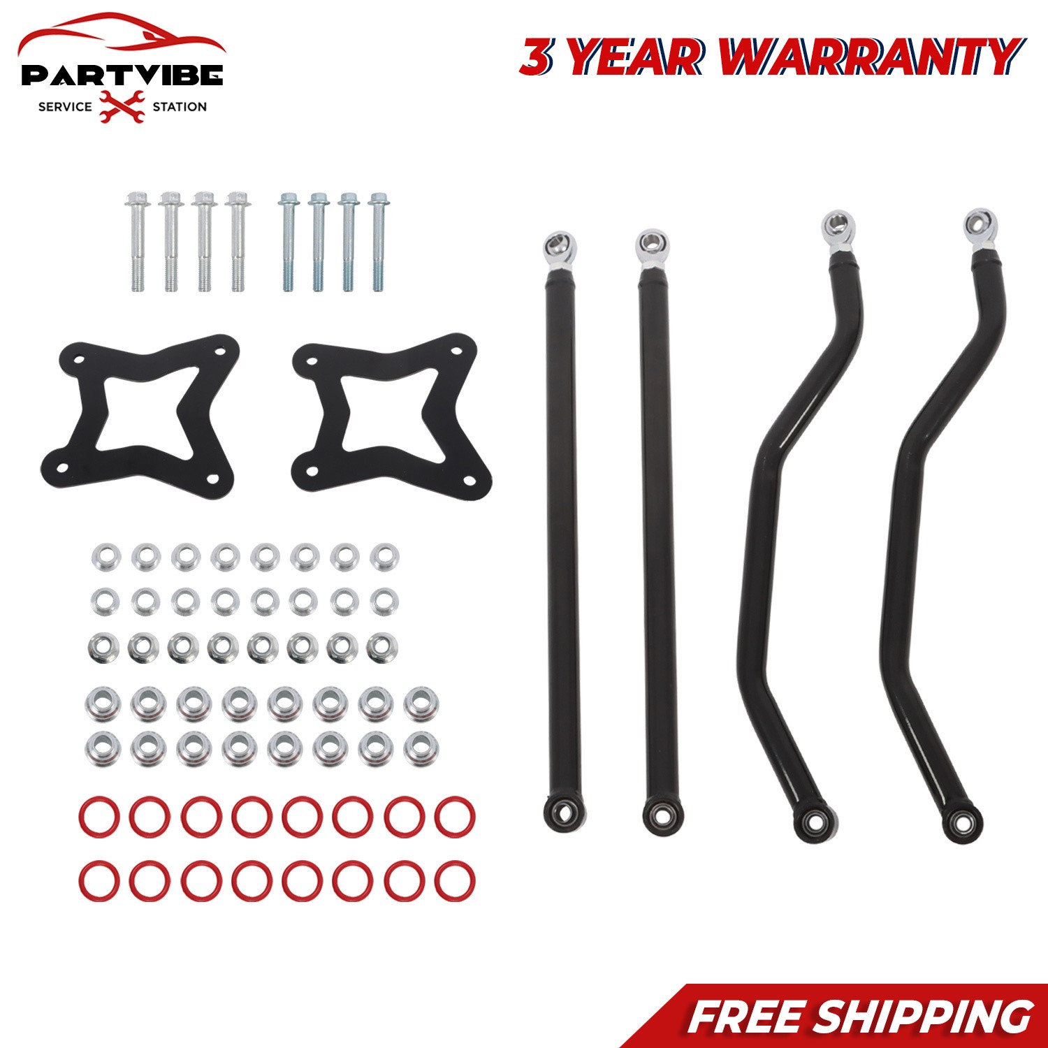 For 2014-23 Polaris RZR XP 1000 Black High Clearance Boxed Rear Radius Arms Set