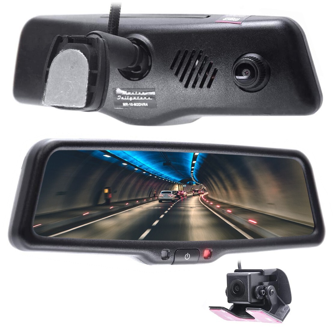 Rear View Mirror with 10" LCD Screen & 1080p Dash Cam + 1080p Backup Camera