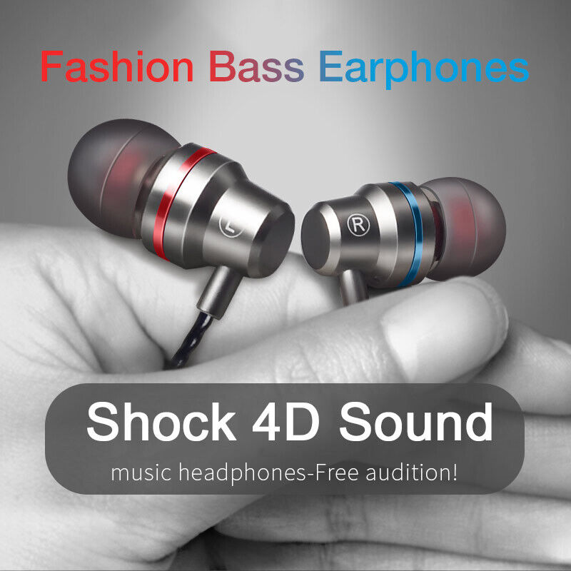 HIFI Bass Stereo Wired Earbuds Headset In-Ear Earphone Headphone MIC 3.5mm USB-C