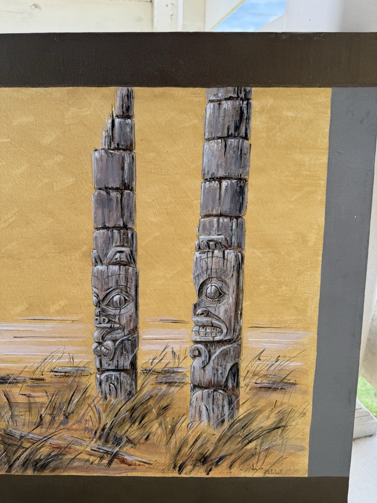 Northwest Coast Large Original Paintings On Canvas both Signed