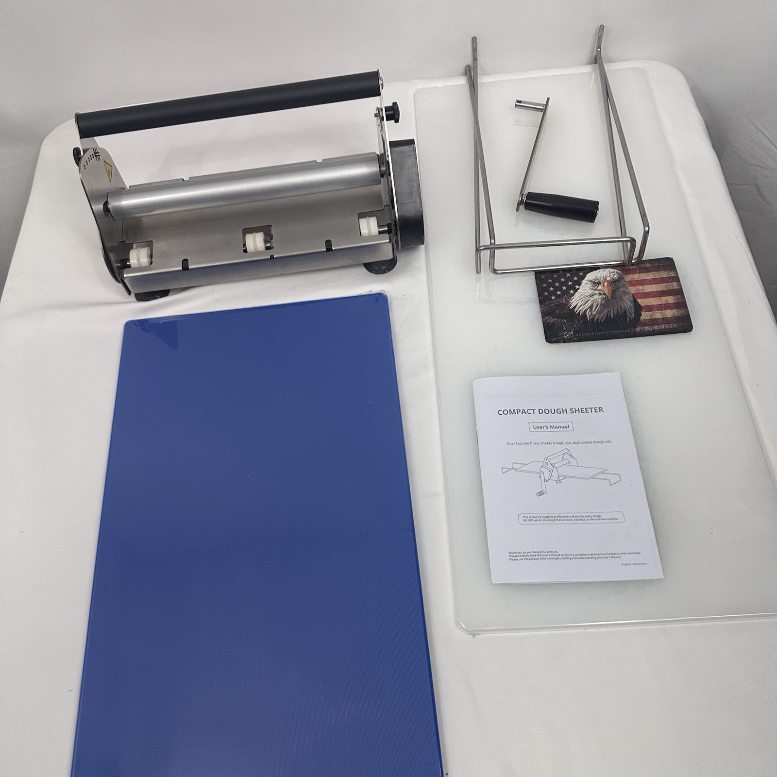 12” Folding Dough Sheeter Machine w/ 2 Rolling Boards Stainless Steel Thickness