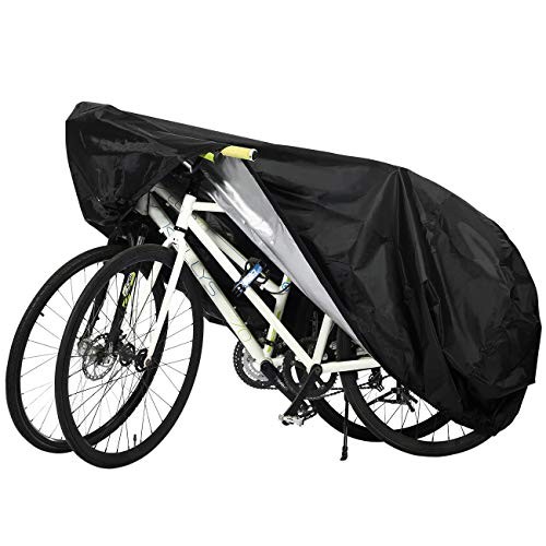 Heavy Duty Bike Cover for 1, 2 Bikes, Waterproof Bicycle Cover with Lock