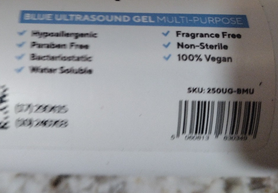 Lot Of 2 RED Conductive Ultrasonic GEL, Baby Doppler,Cavitation 2 x 250ml
