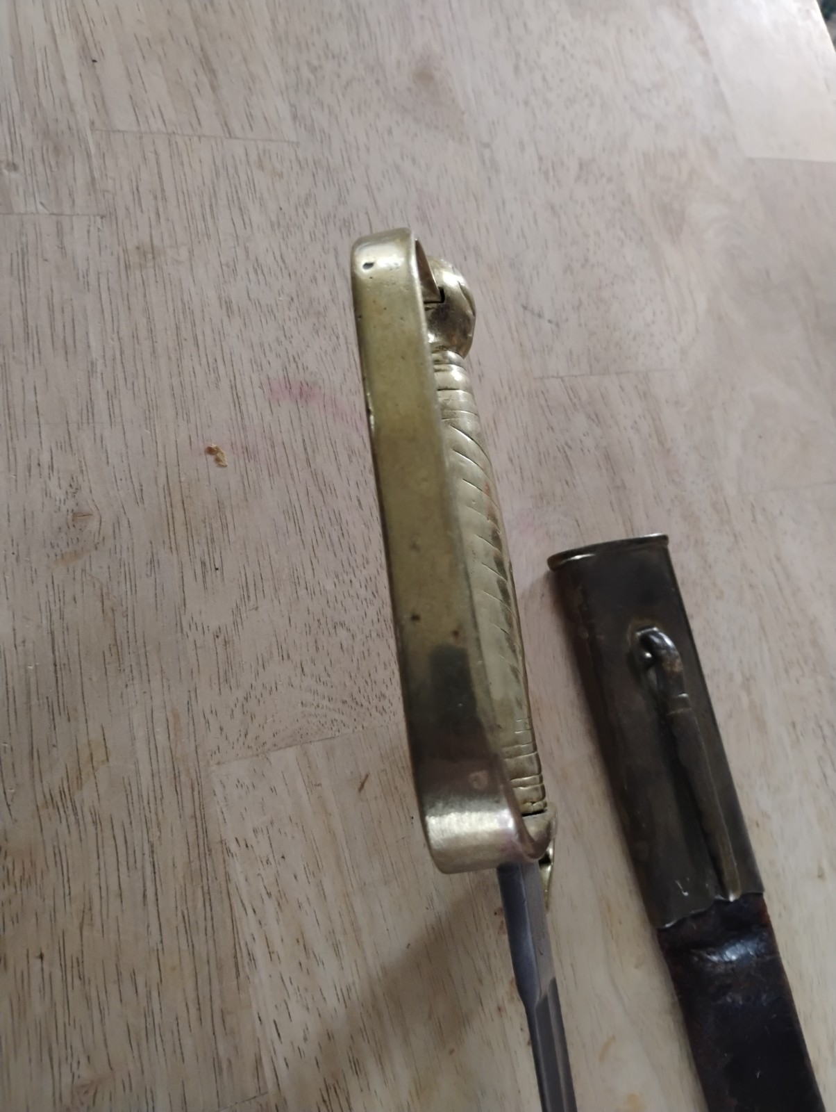 GERMAN SWORD RARE POLICE BRIQUET SHORT SWORD w/SCABBARD ARGENTINA CONTRACT