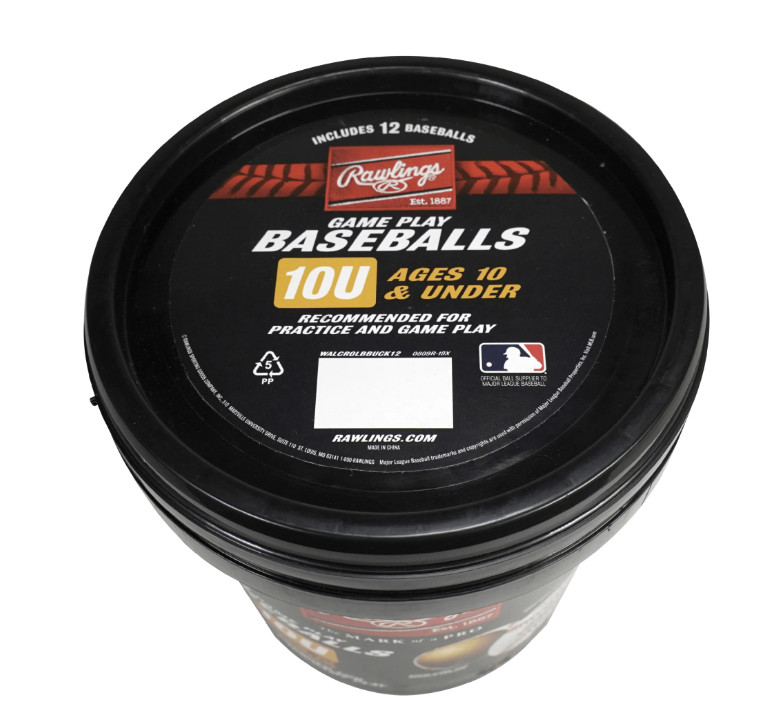 Rawlings-Official League CROLB Practice Youth Baseballs, Youth/10U, Bucket 12 Ct