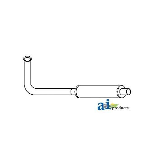 8N5230 HORIZONTAL EXHAUST MUFFLER & PIPE for FORD TRACTOR 9N 2N 8N