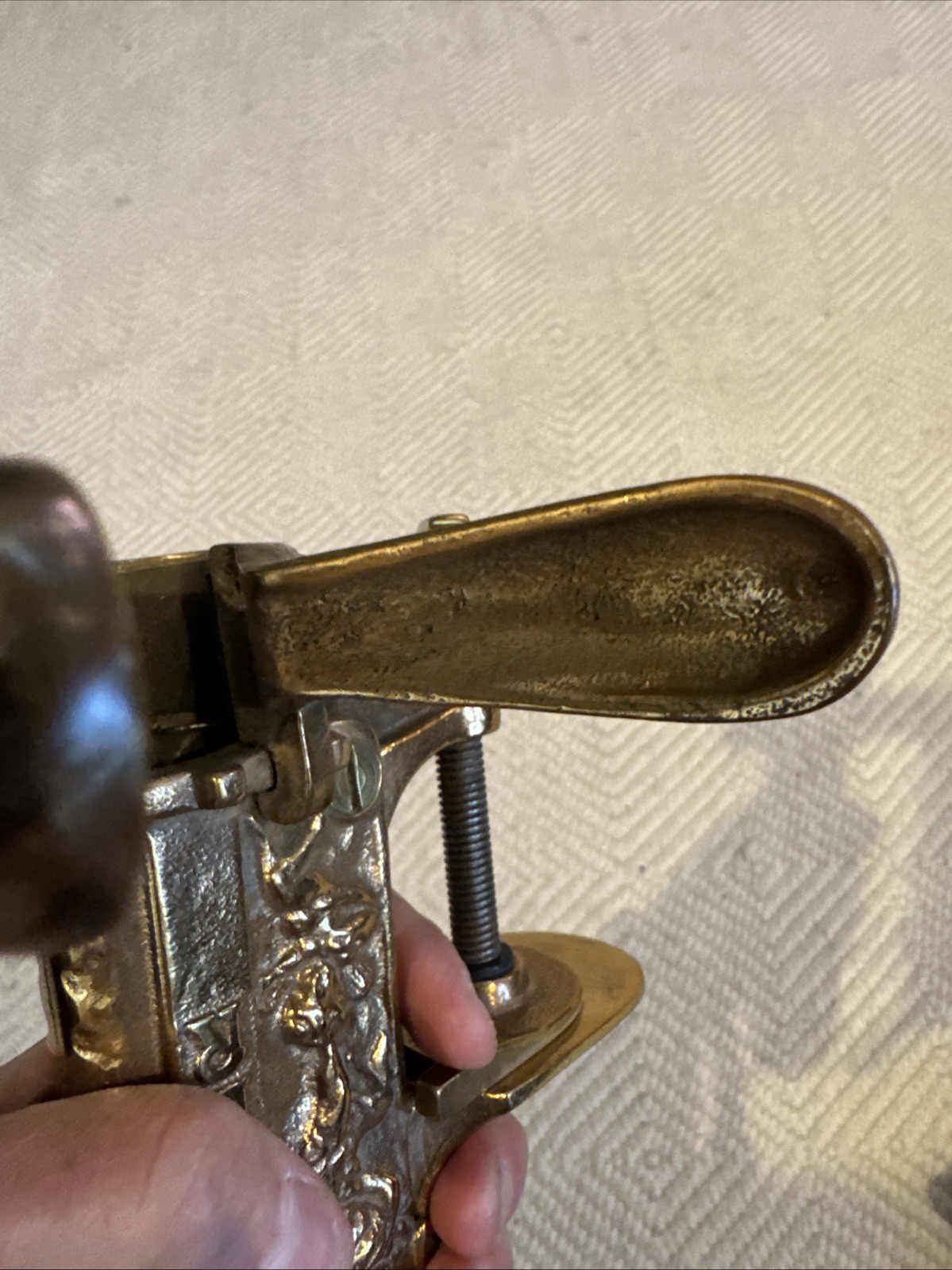 Antique French Bronze Vintner Wine Bottle Cork Corkscrew Cherubs EXCELLENT COND