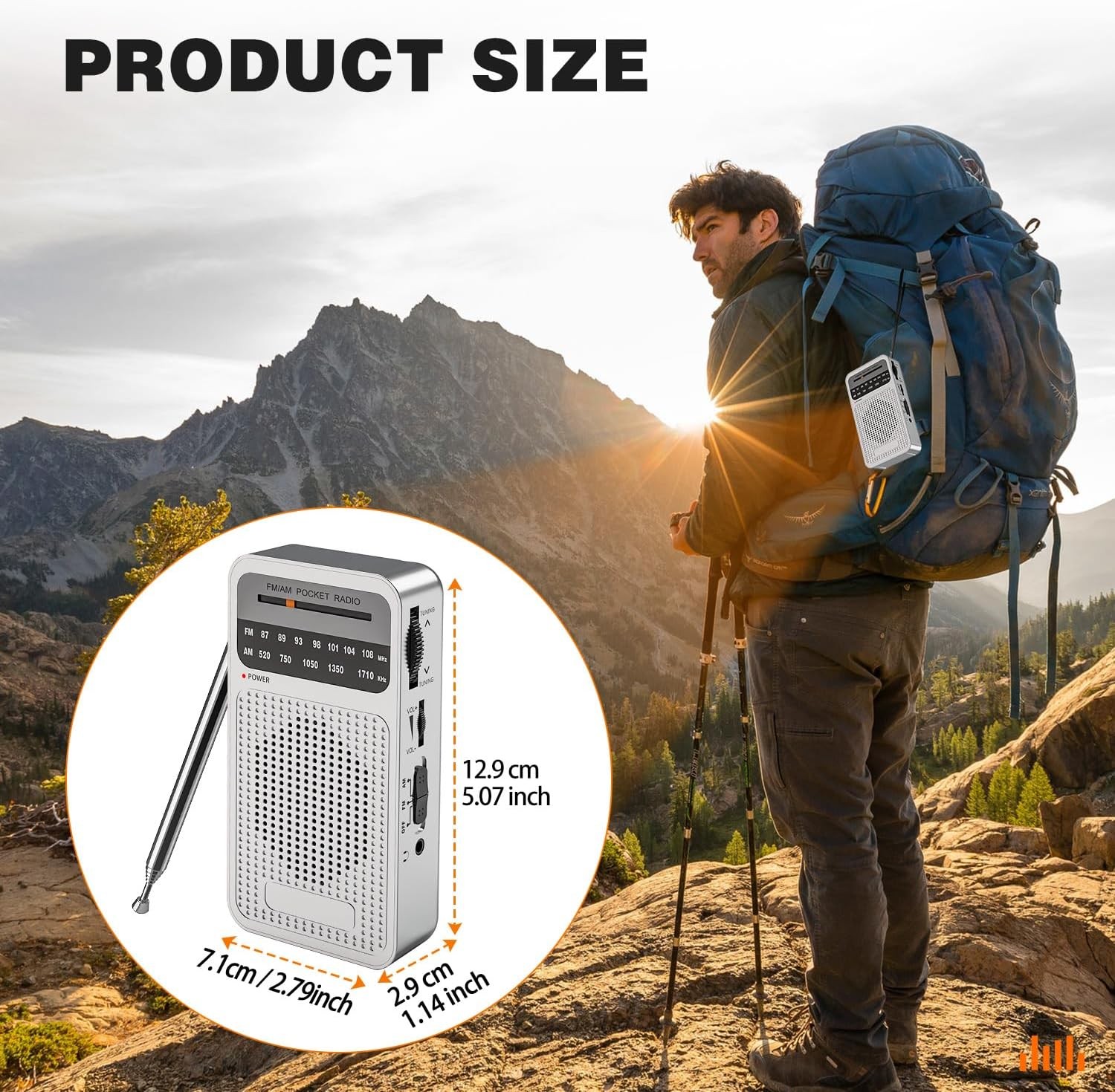 Portable Radio AM FM with Long Range Reception, Goodes Transistor Radio with Lou