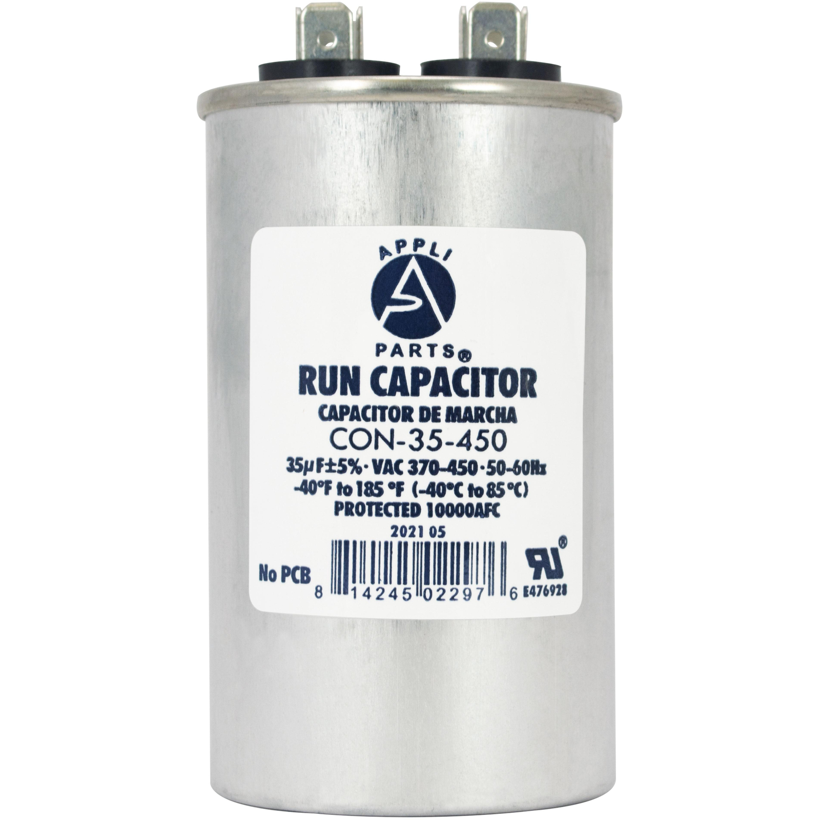 Appli Parts Run Capacitor for ac 35 Mfd uF (microfarads) 370 VAC or 450 VAC CBB6