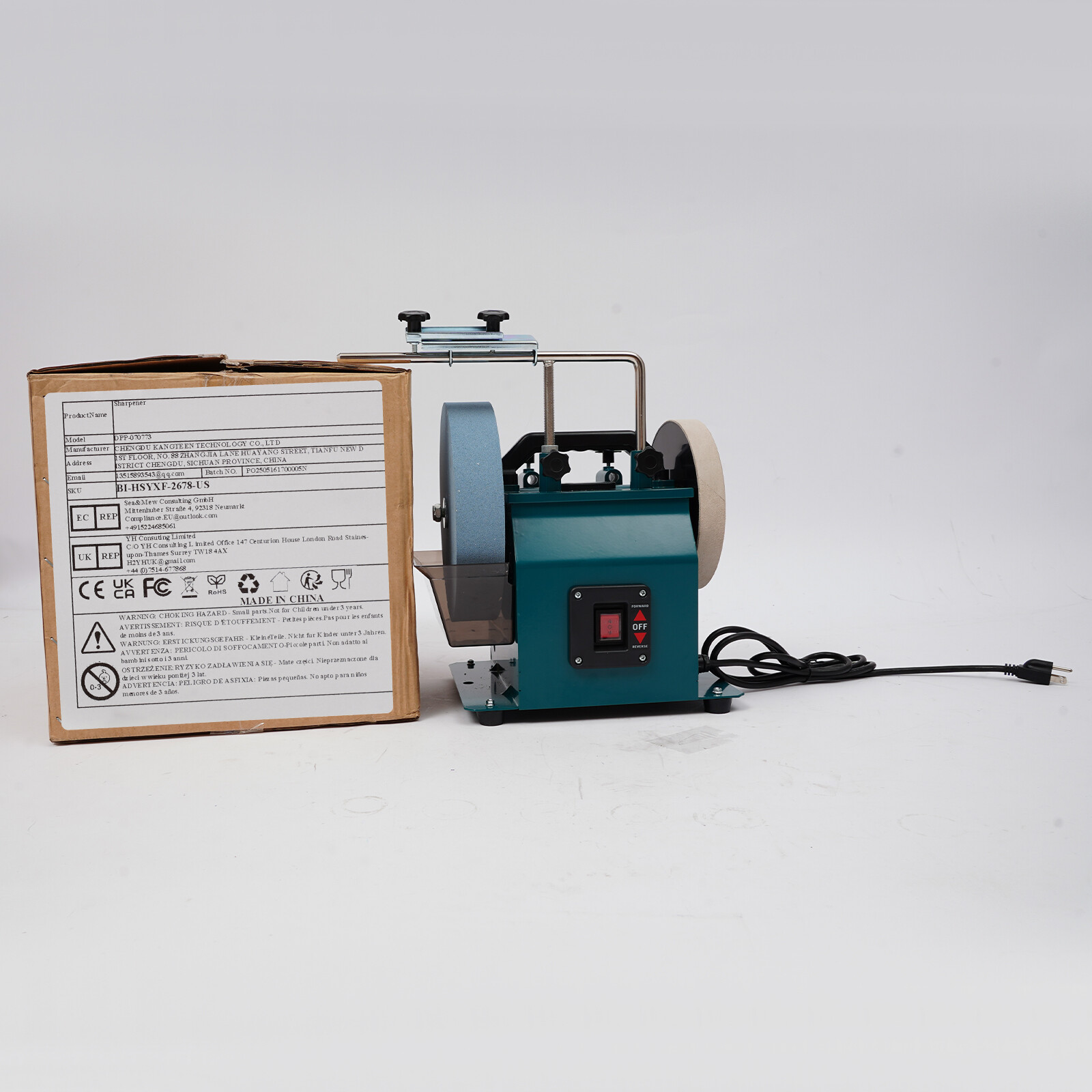 Knife Sharpening Machine 10-Inch Two-Direction Water Cooled Wet & Dry Sharpener