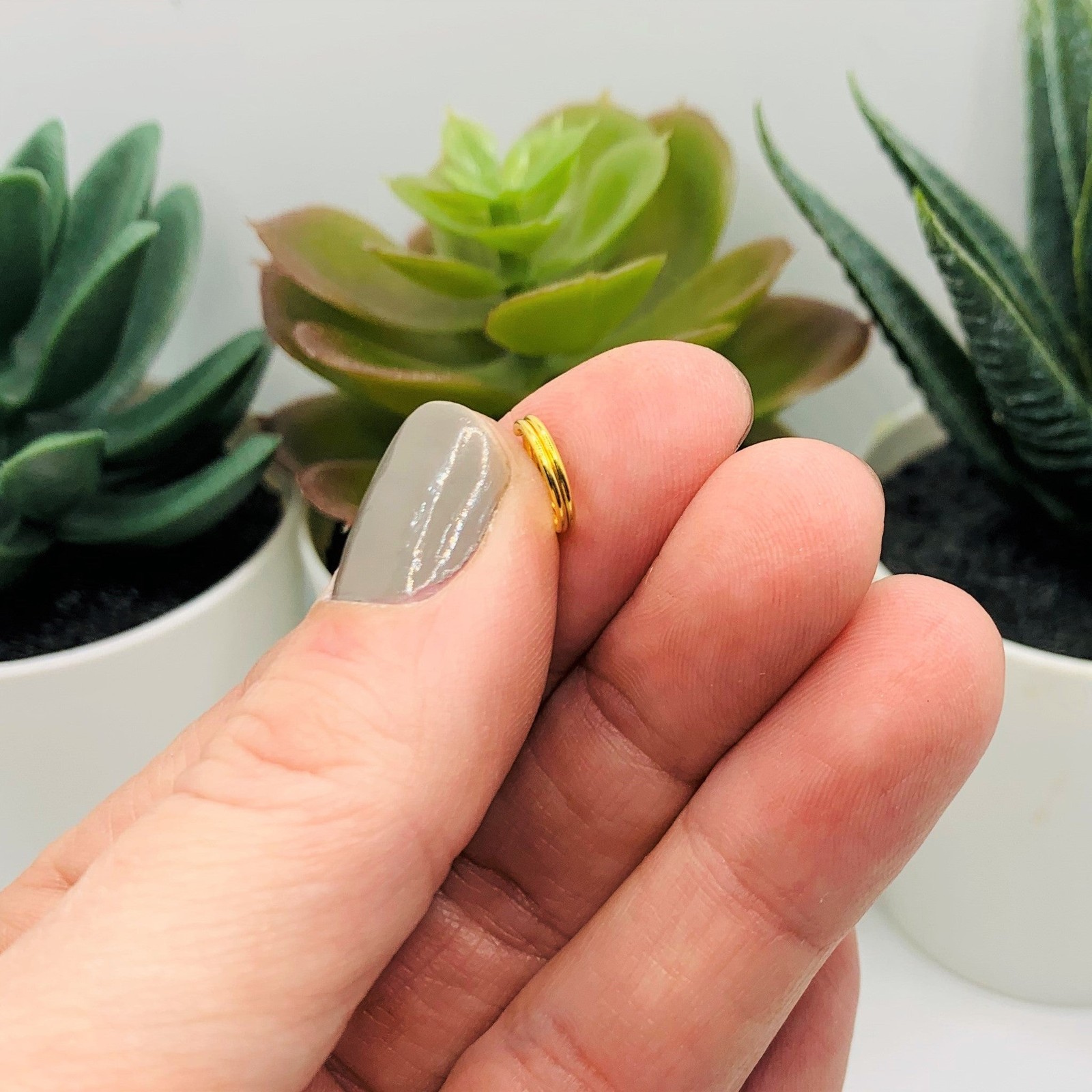 8mm, 21g, Gold Split Double Jump Rings - US Seller