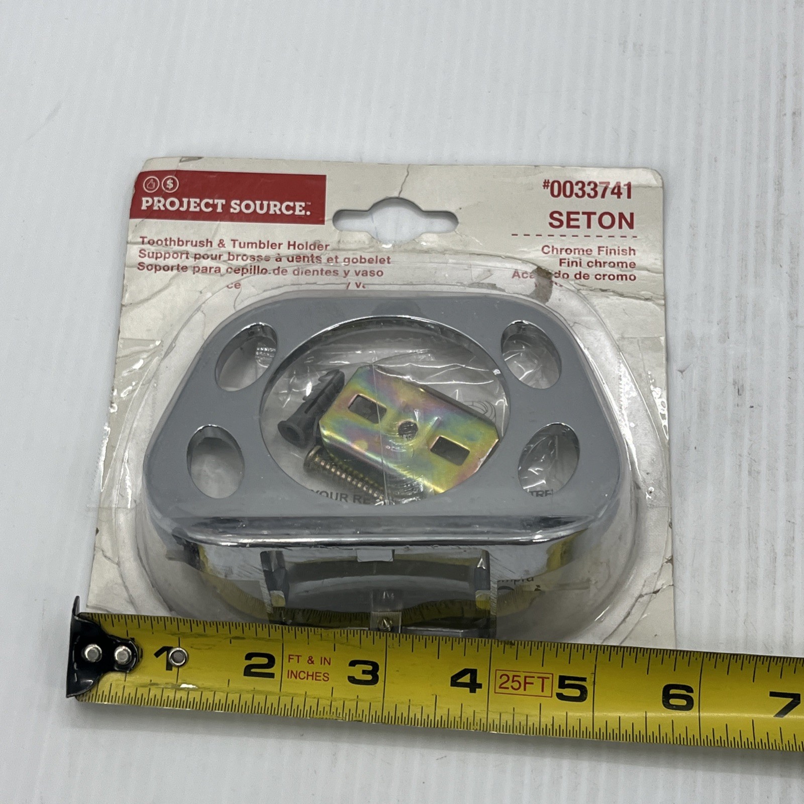 Project Source Seton Chrome Toothbrush and Tumbler Holder Bathroom 0033741 {27}.