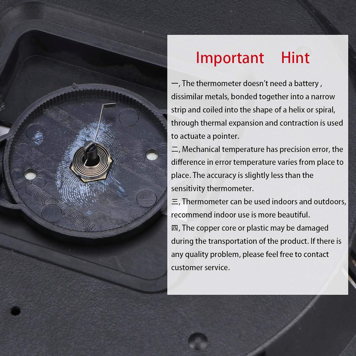 10" Waterproof Wall Thermometer with Hygrometer for Indoor/Outdoor Use (Black)