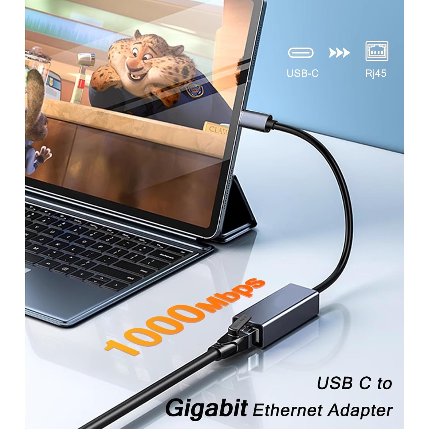 USB-C 3.1 Gigabit Ethernet LAN RJ45 1000Mbps Network Adapter for PC Mac Android