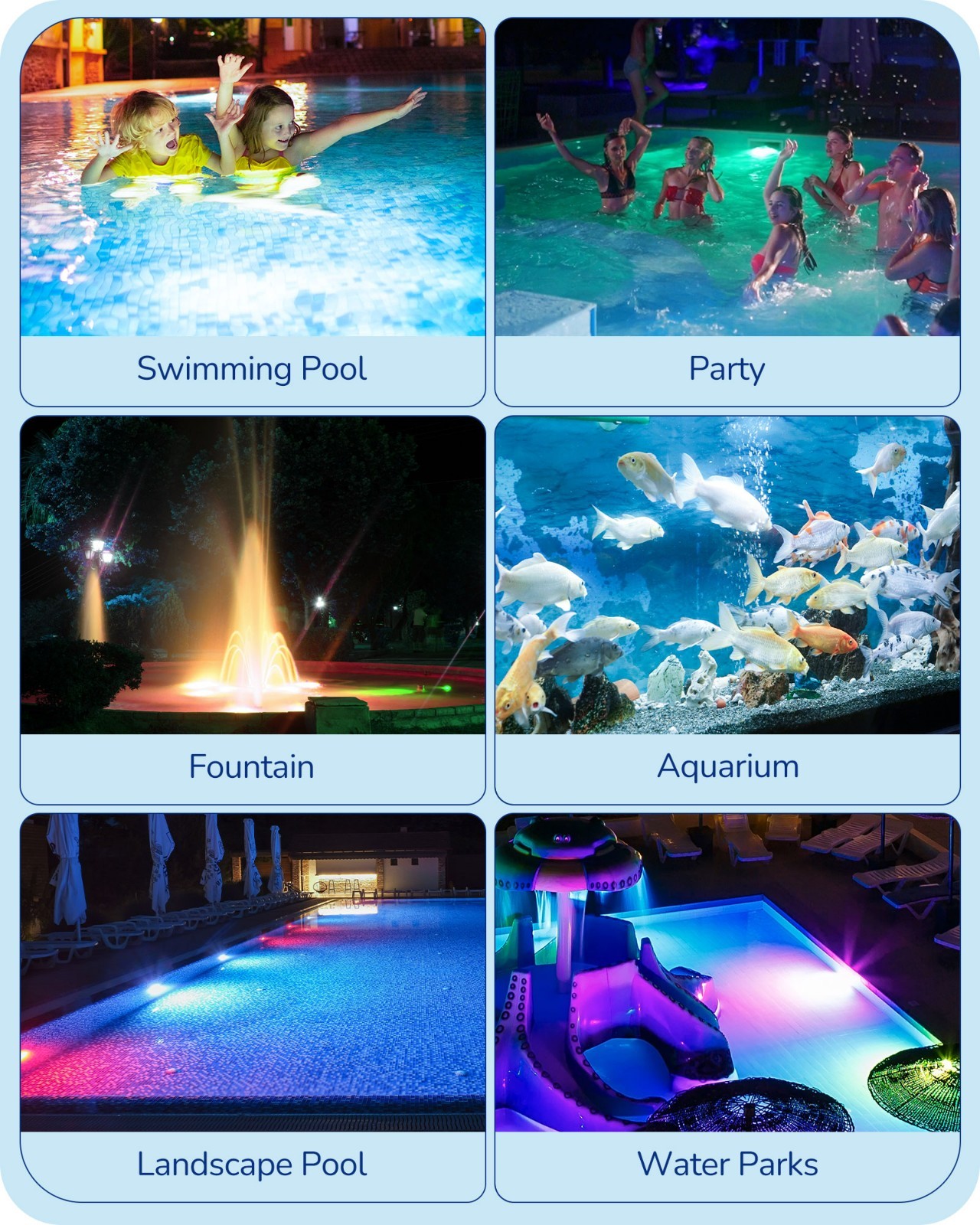 EDISHINE 12V LED Pool Lights for Inground Pool RGBW Dynamic Effects Waterproof