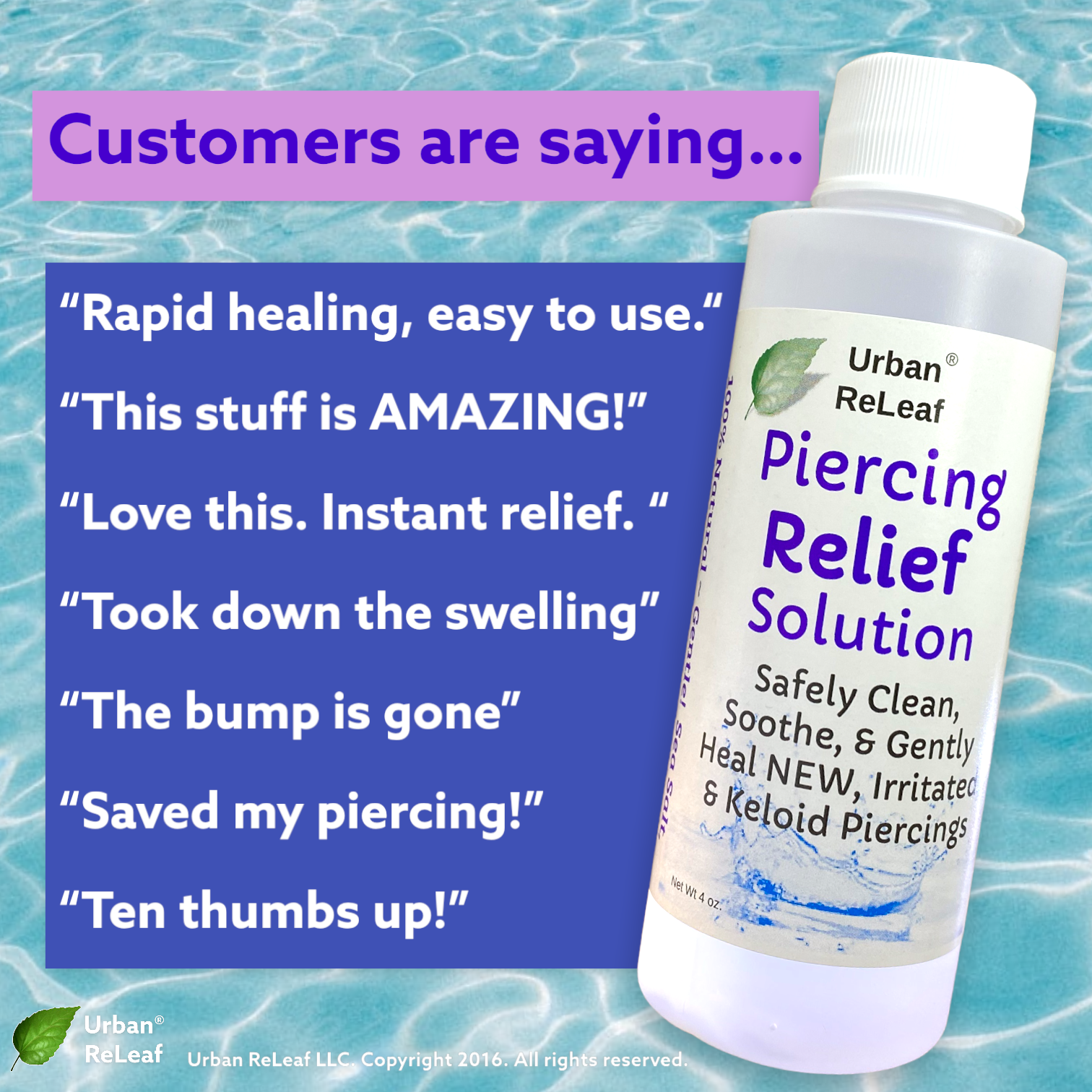Urban ReLeaf Piercing Relief Solution! Aftercare Red Angry Bump Stretch Keloid