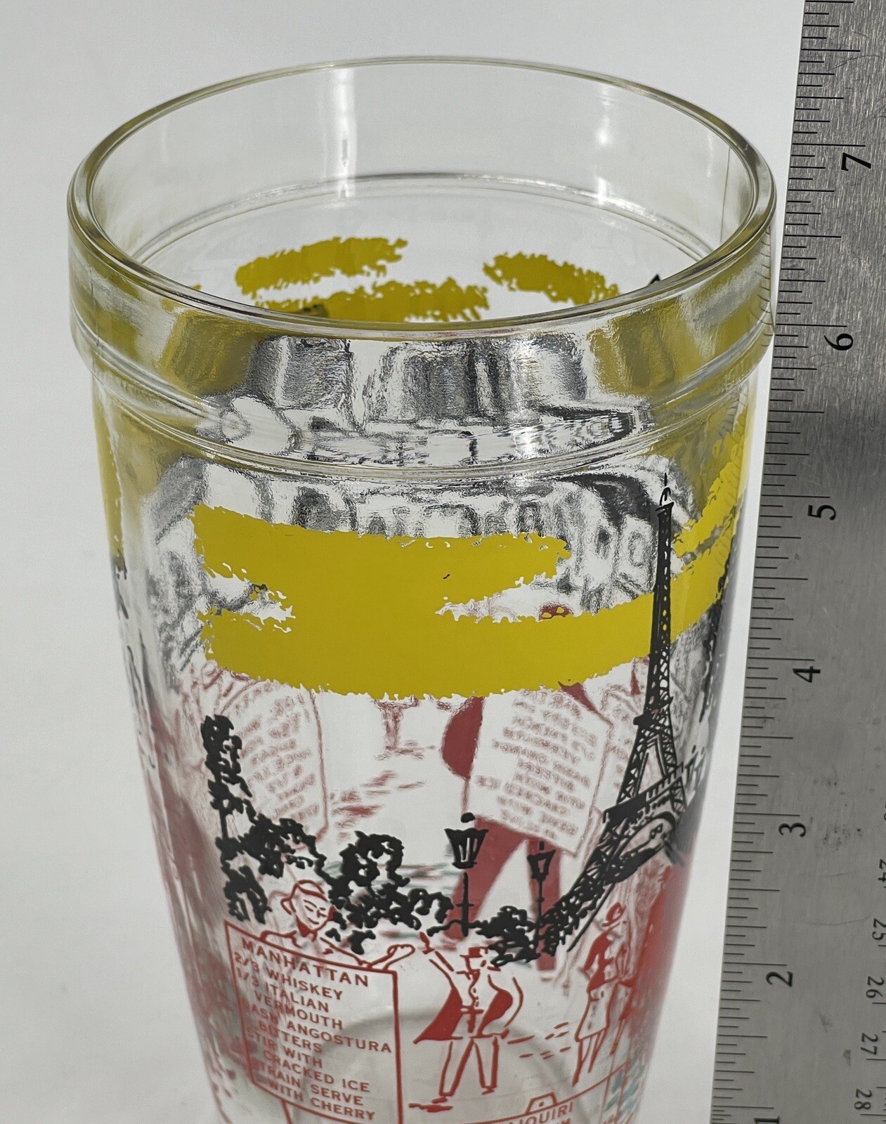 Vintage MCM Bloomfield Industries US Paris Cocktail Shaker w/Recipes Thick Glass