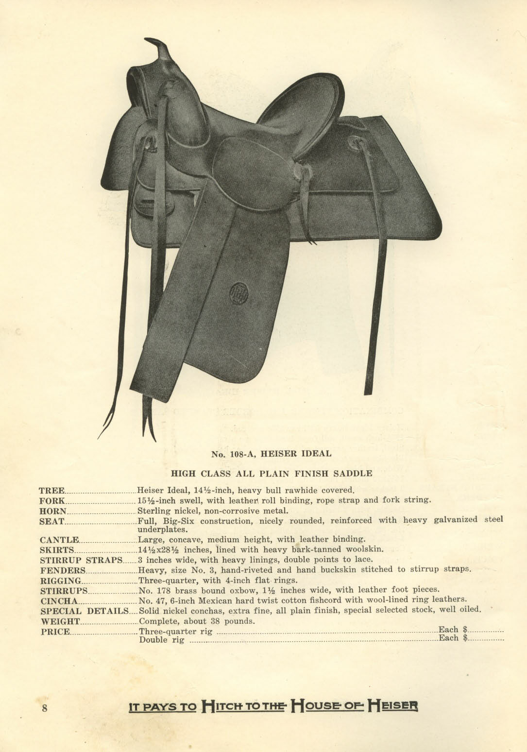 H.H. Heiser Catalog #21 on CD - Saddles, Bits, spurs and much more