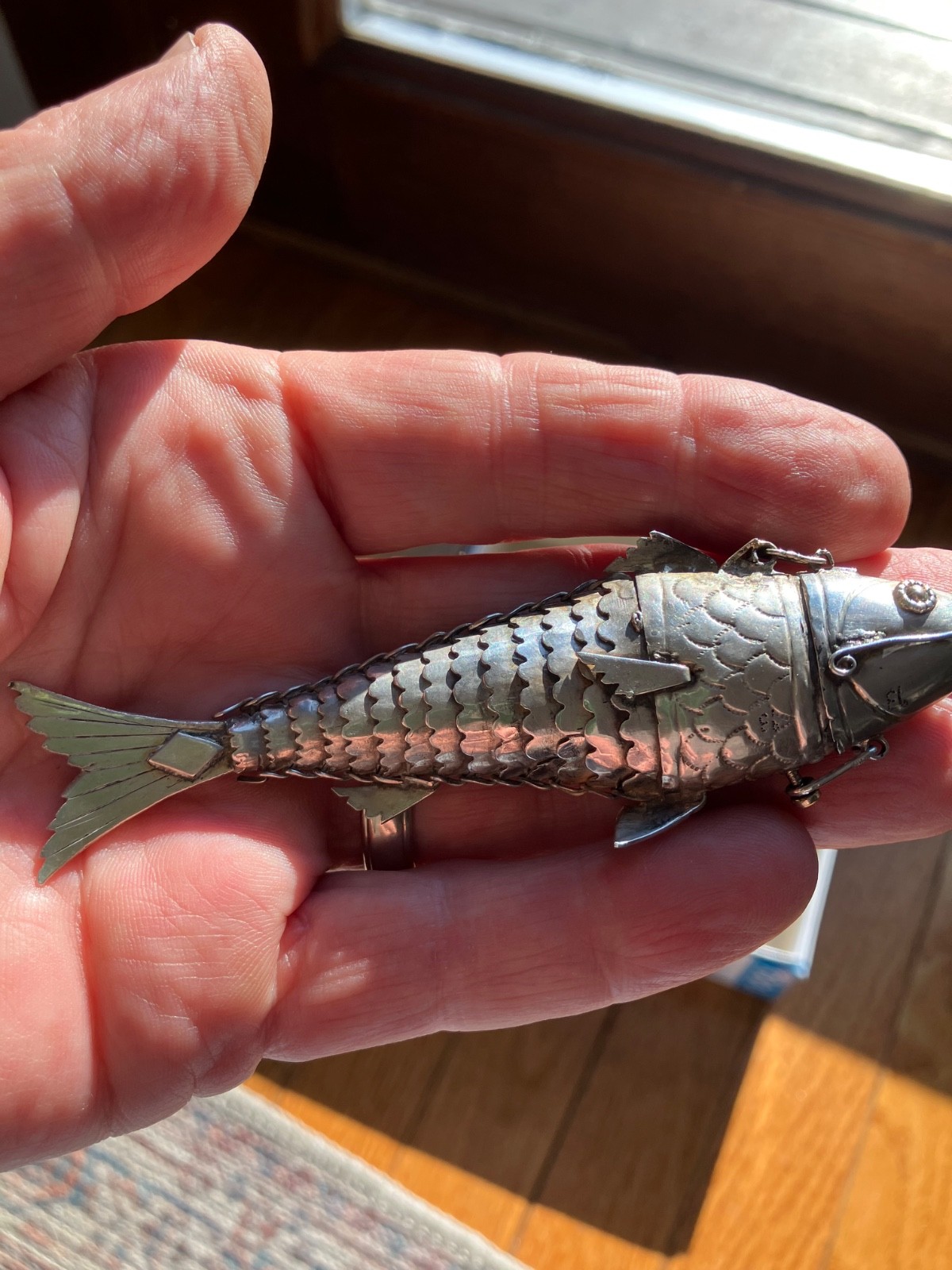 Vintage Silver Large Articulated Fish