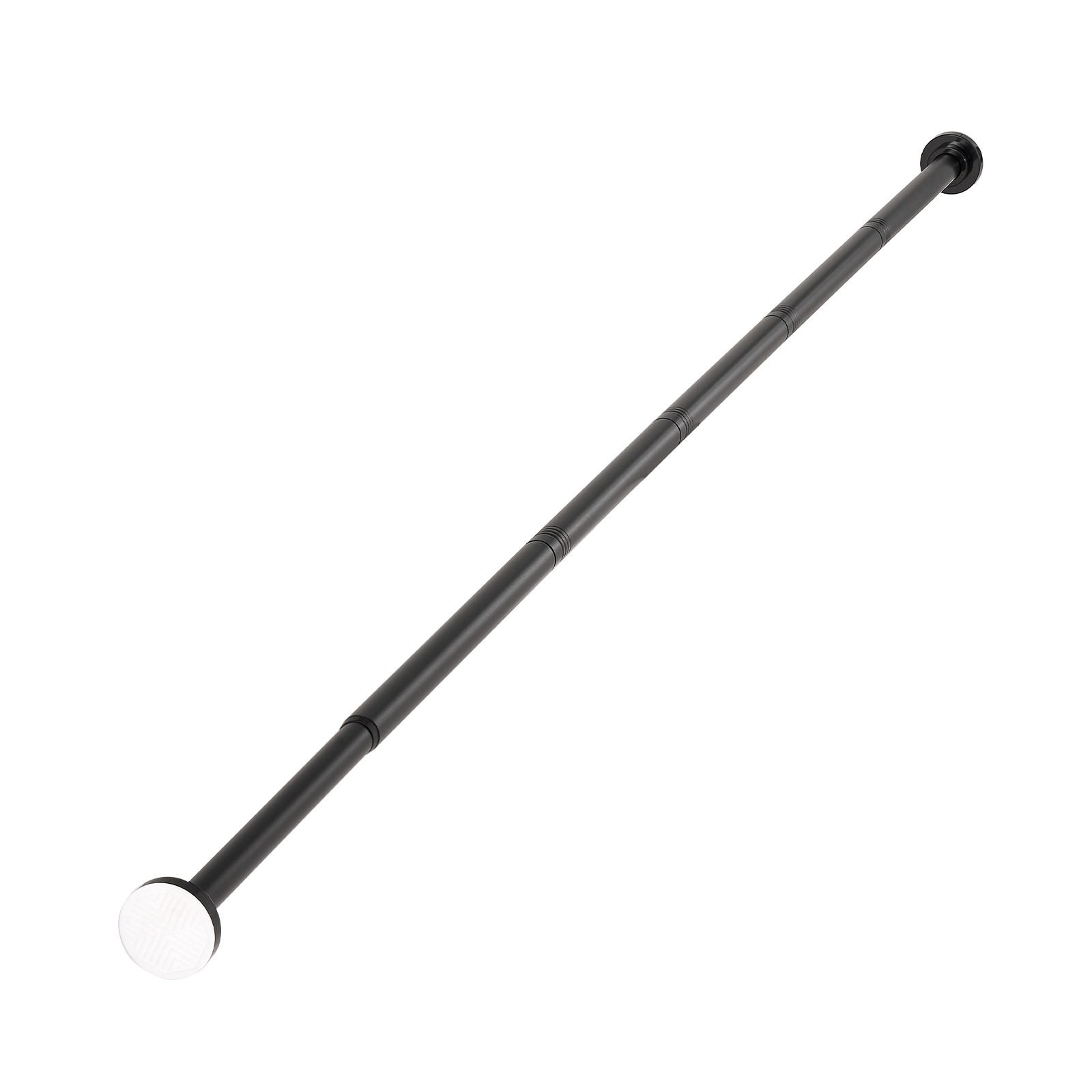 Uimoso Adjustable Tension Shower Rod 28-76 in Stainless Steel, Black Finish