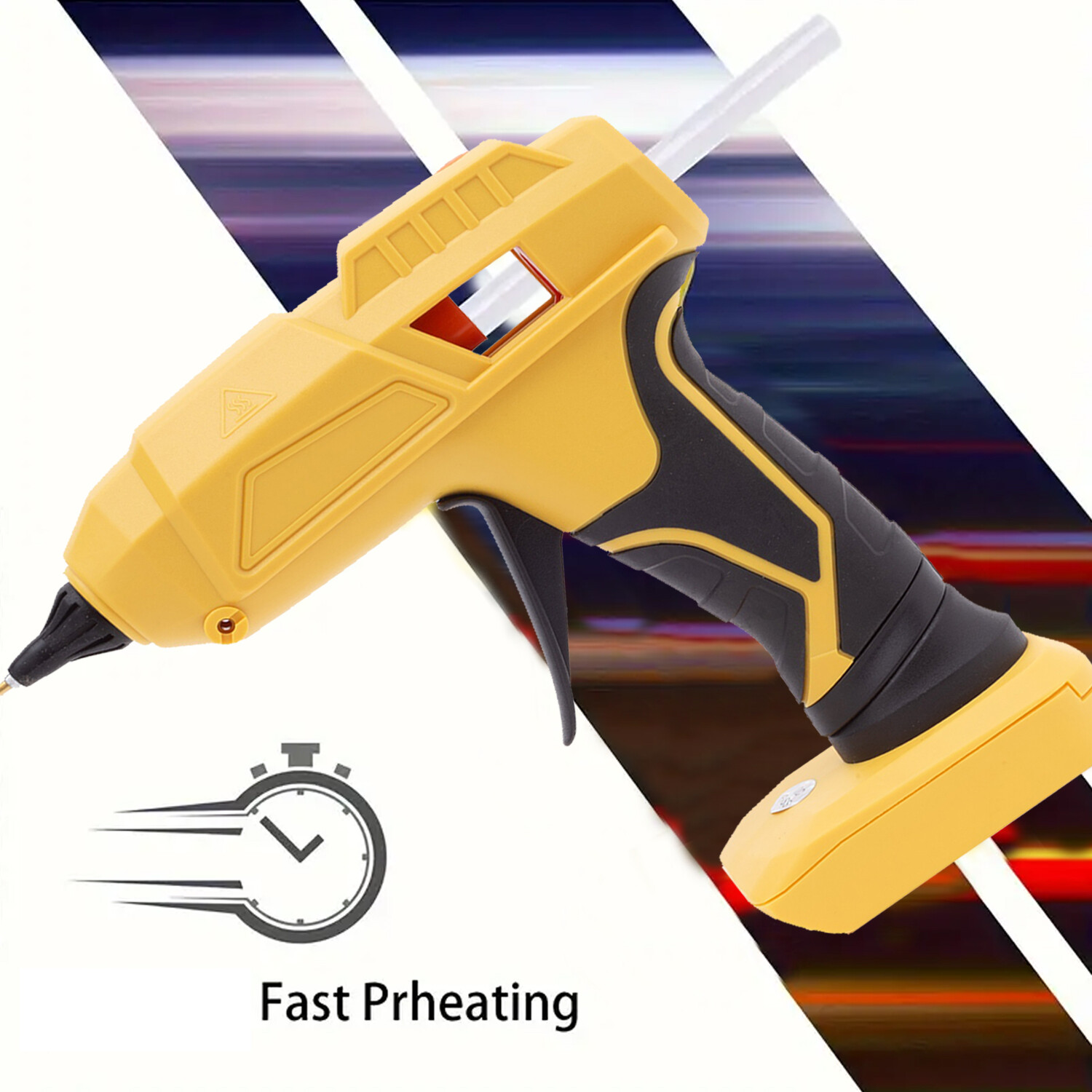 Cordless Hot Melt Glue Gun For Dewalt 18/20v Max Li-Ion Battery w/10 Sticks US