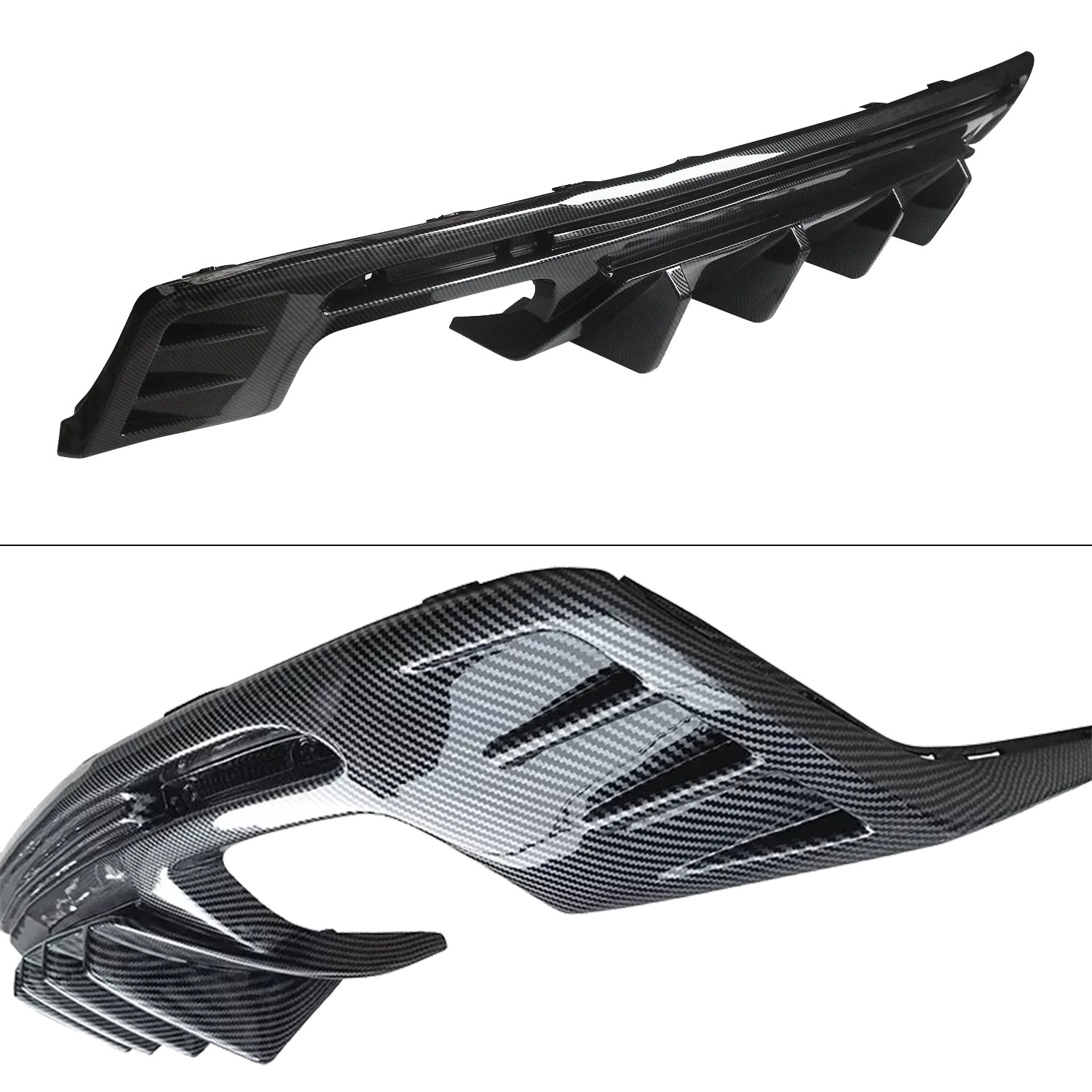 Carbon Fiber Rear Bumper Lip Diffuser Spoiler For Chevy Camaro SS LT LS 2016-24