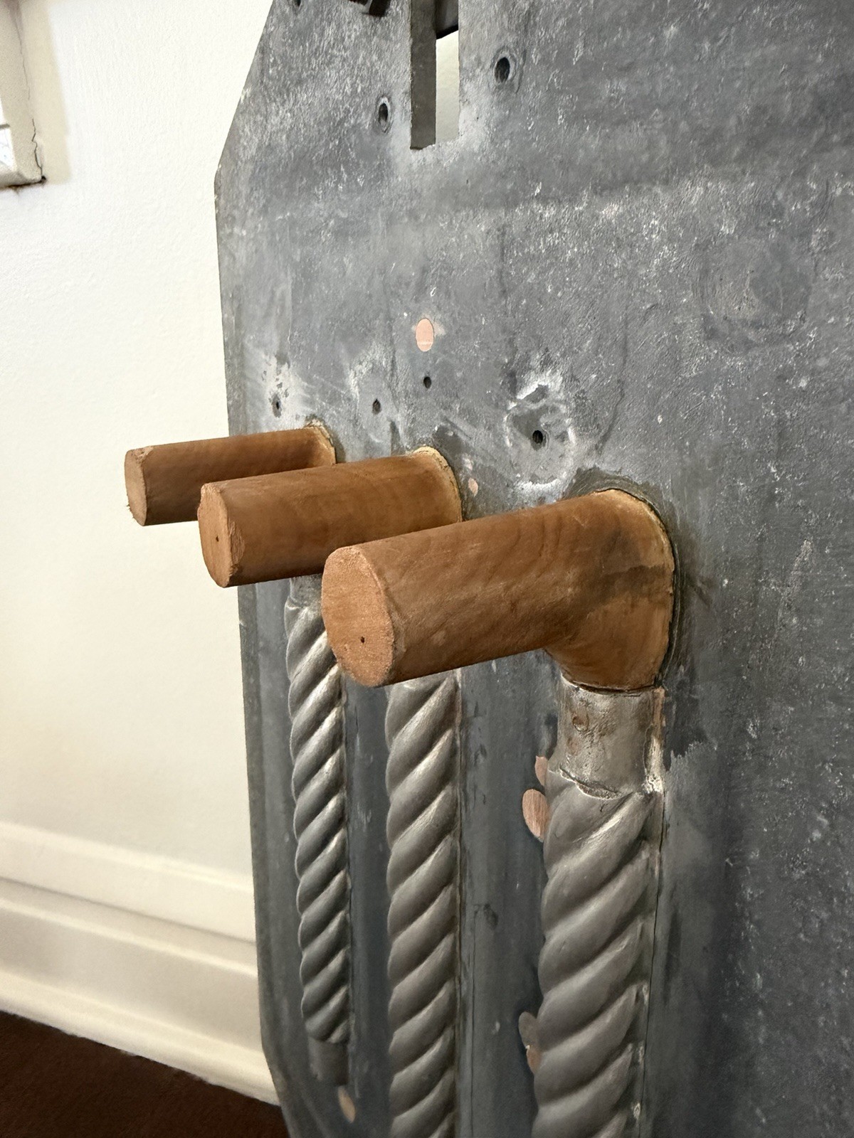 VTG Industrial Aluminum Foundry Mold Rope Pattern Sculpture Abstract Wall Art