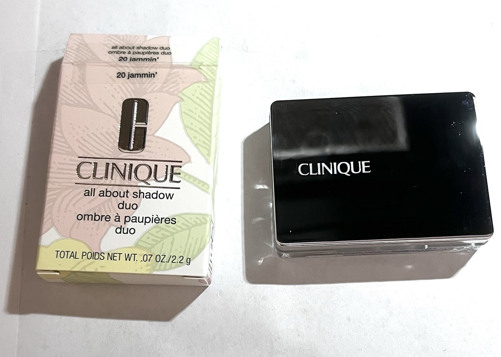CLINIQUE ALL ABOUT SHADOW DUO EYE SHADOW JAMMIN .07 OZ / 2.2 G FULL SIZE NIB