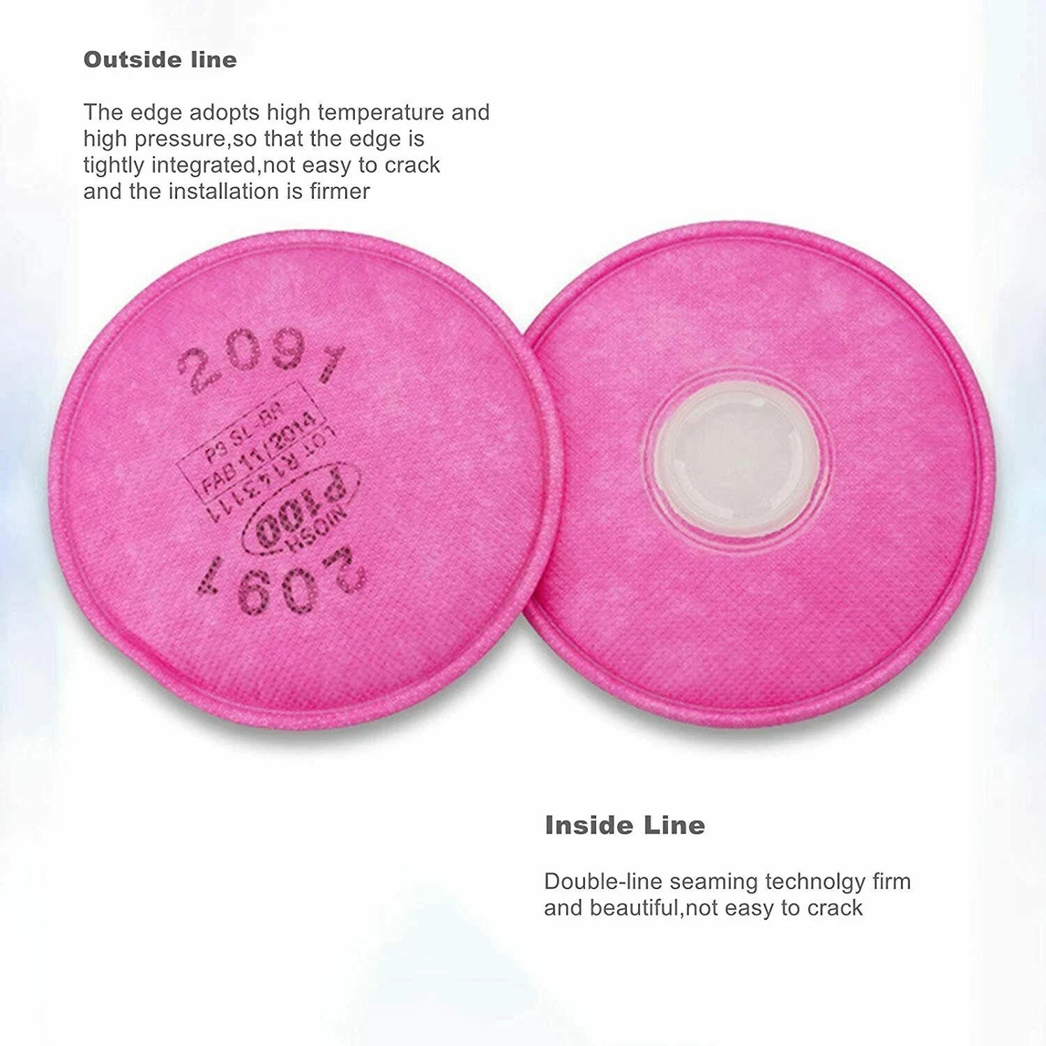 2091 P100 Replacement Particulate Filters Respirator for6000 6200 6800 7000 FF-4